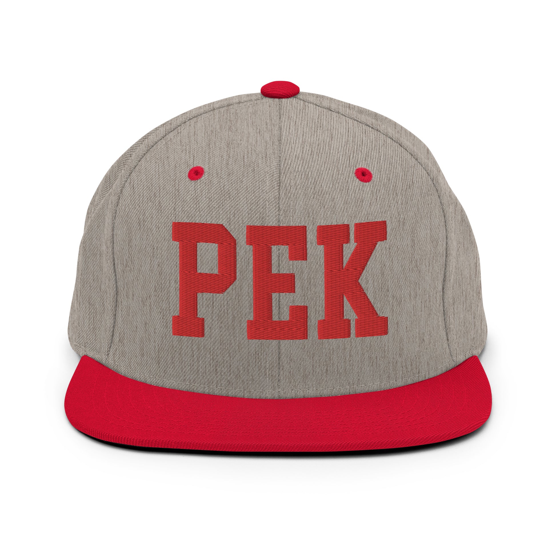 College-Style Classic Snapback Hat • Red • PEK Beijing • YHM Designs - Image 31