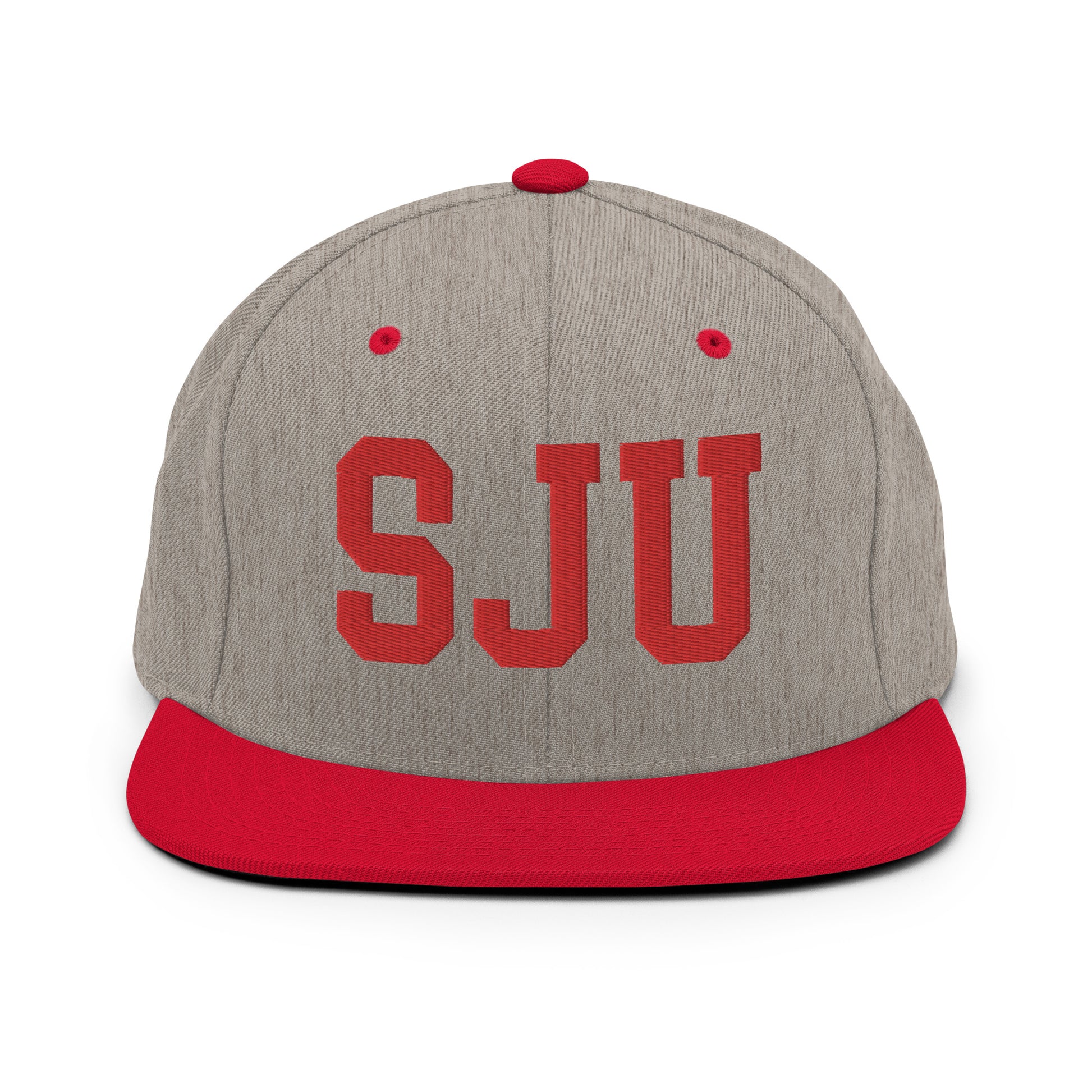 College-Style Classic Snapback Hat • Red • SJU San Juan • YHM Designs - Image 31