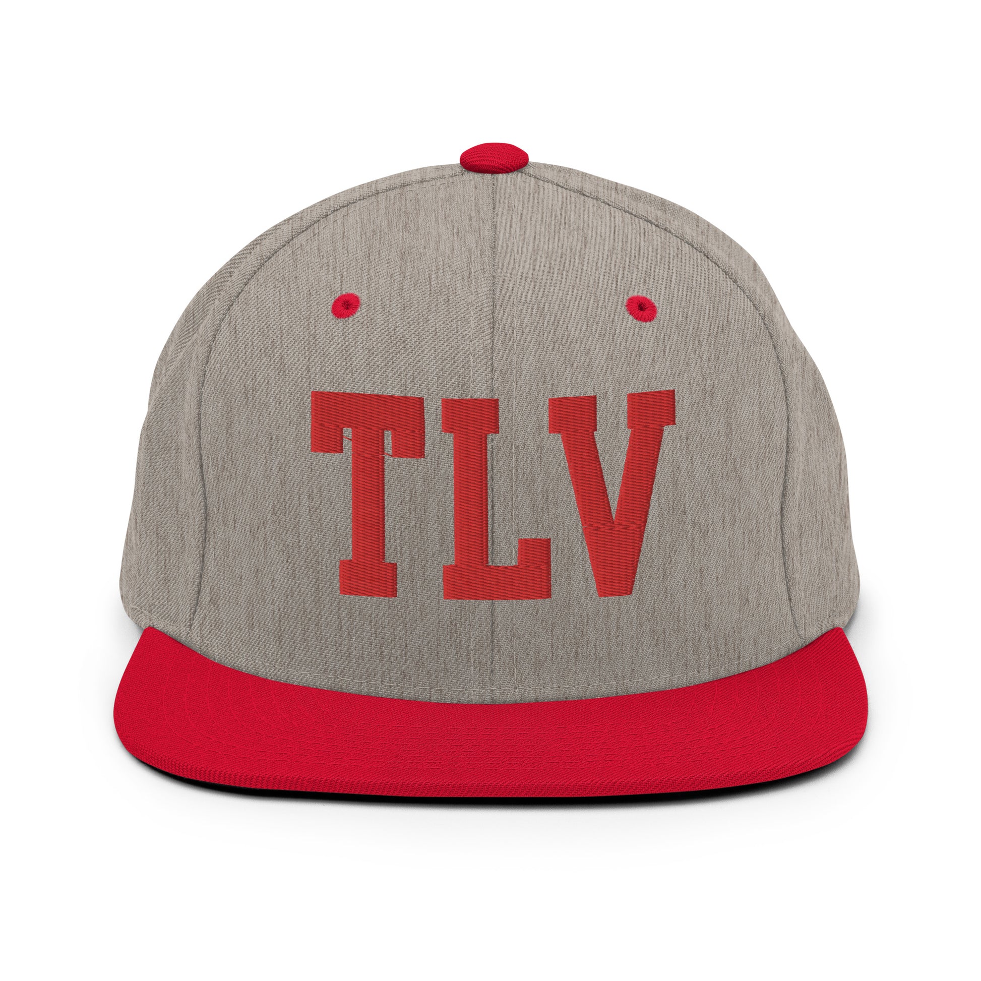 College-Style Classic Snapback Hat • Red • TLV Tel Aviv • YHM Designs - Image 31