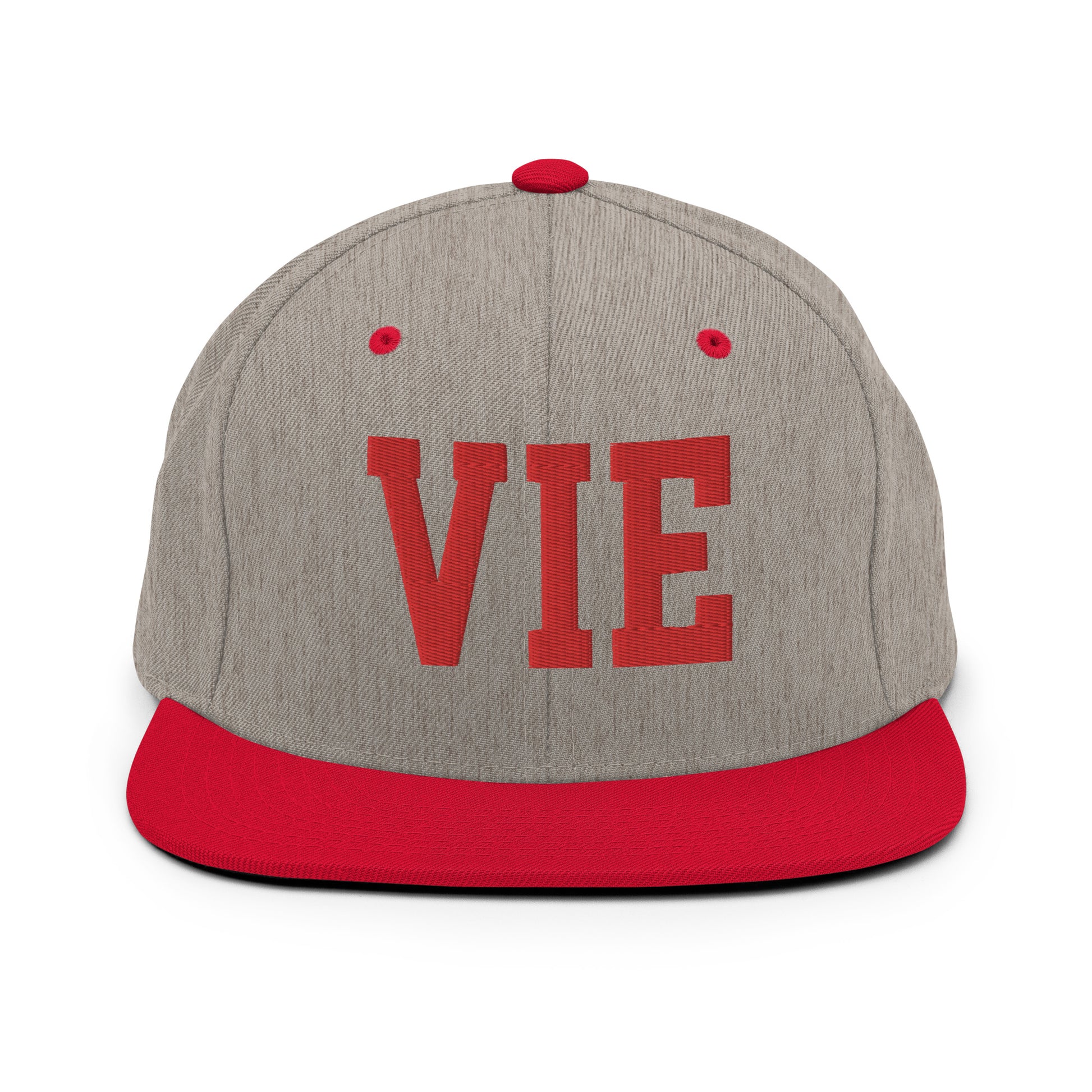 College-Style Classic Snapback Hat • Red • VIE Vienna • YHM Designs - Image 31