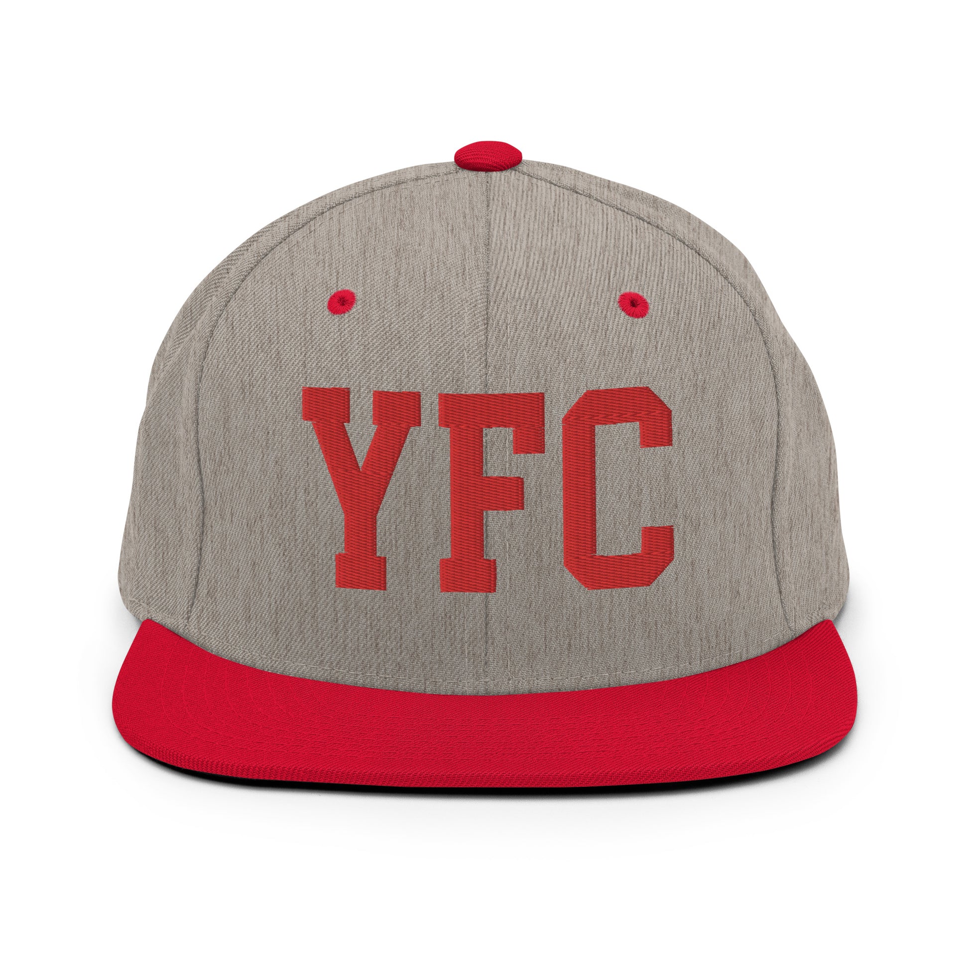 College-Style Classic Snapback Hat • Red • YFC Fredericton • YHM Designs - Image 31