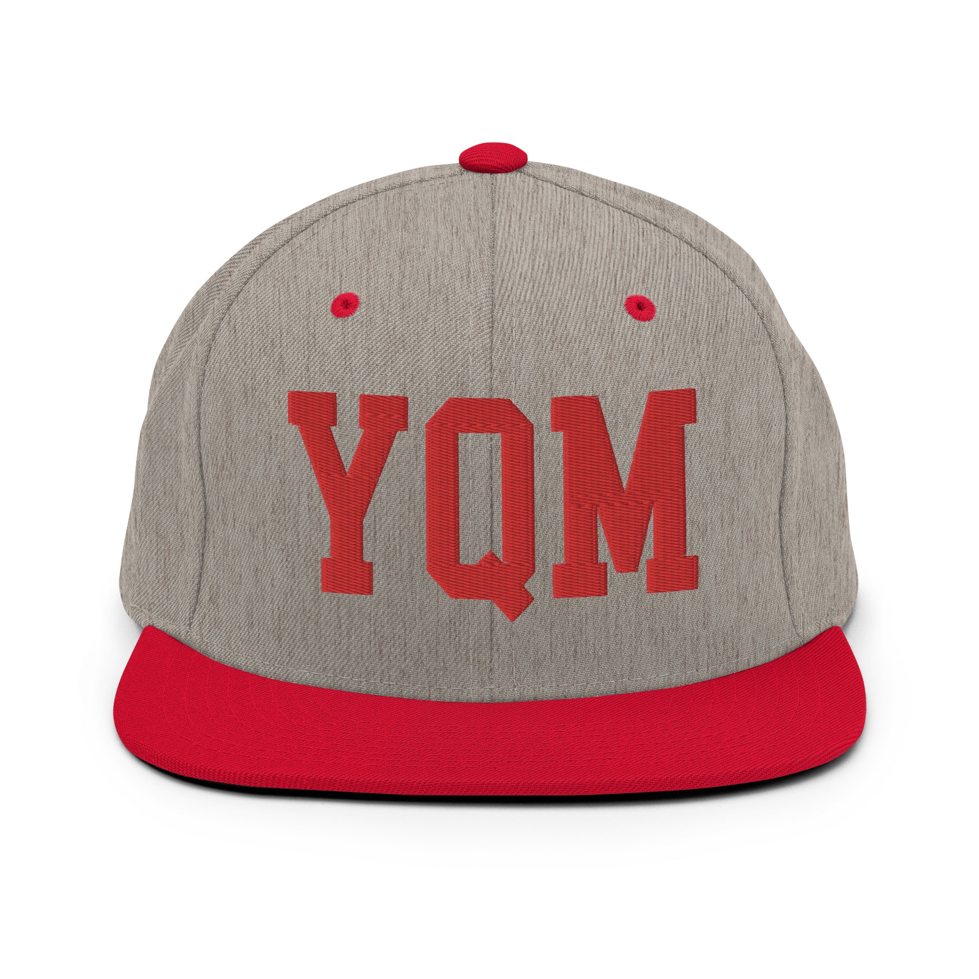 College-Style Classic Snapback Hat • Red • YQM Moncton • YHM Designs - Image 31