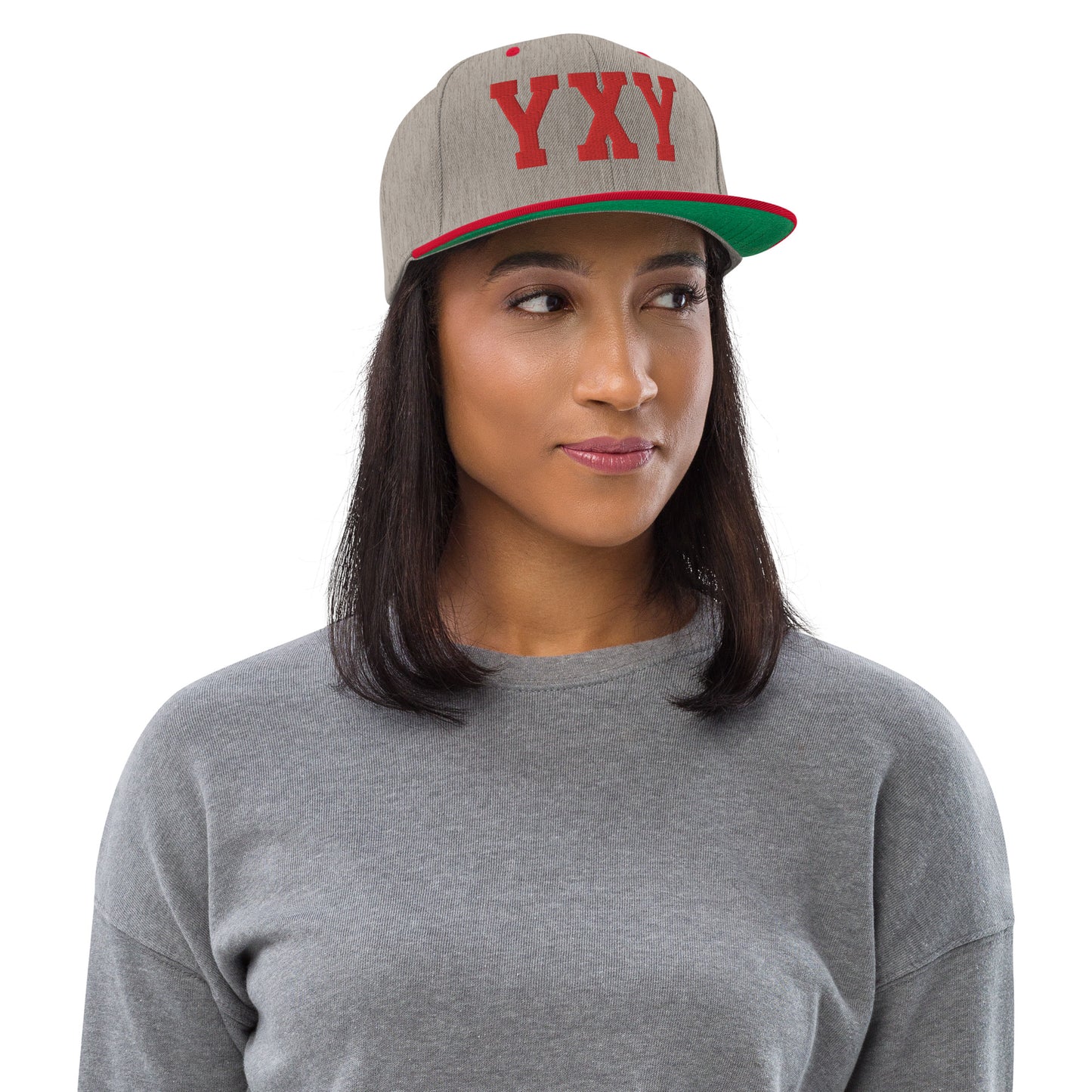 College-Style Classic Snapback Hat • Red • YXY Whitehorse • YHM Designs - Image 04