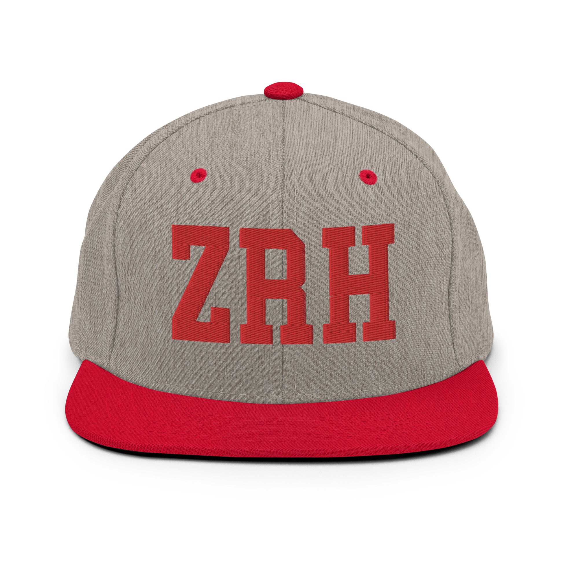 College-Style Classic Snapback Hat • Red • ZRH Zurich • YHM Designs - Image 31