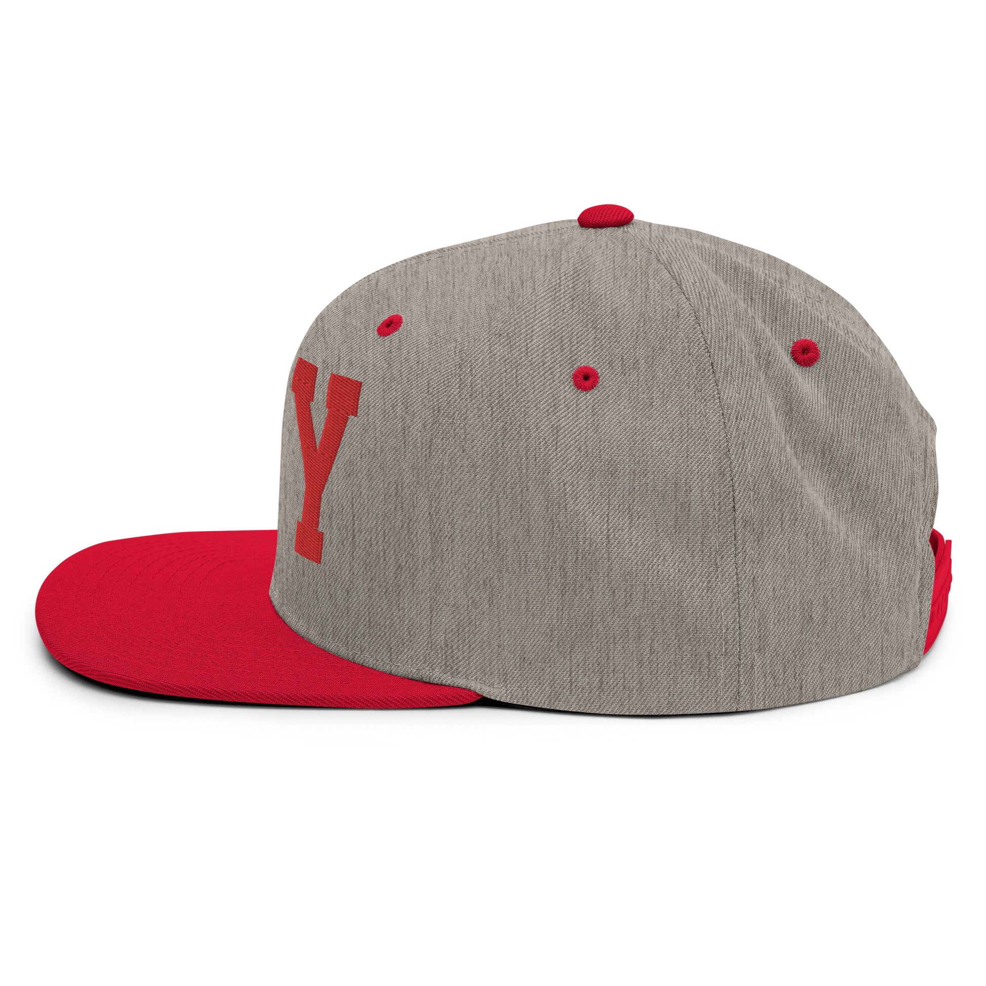 College-Style Classic Snapback Hat • Red • YXY Whitehorse • YHM Designs - Image 33