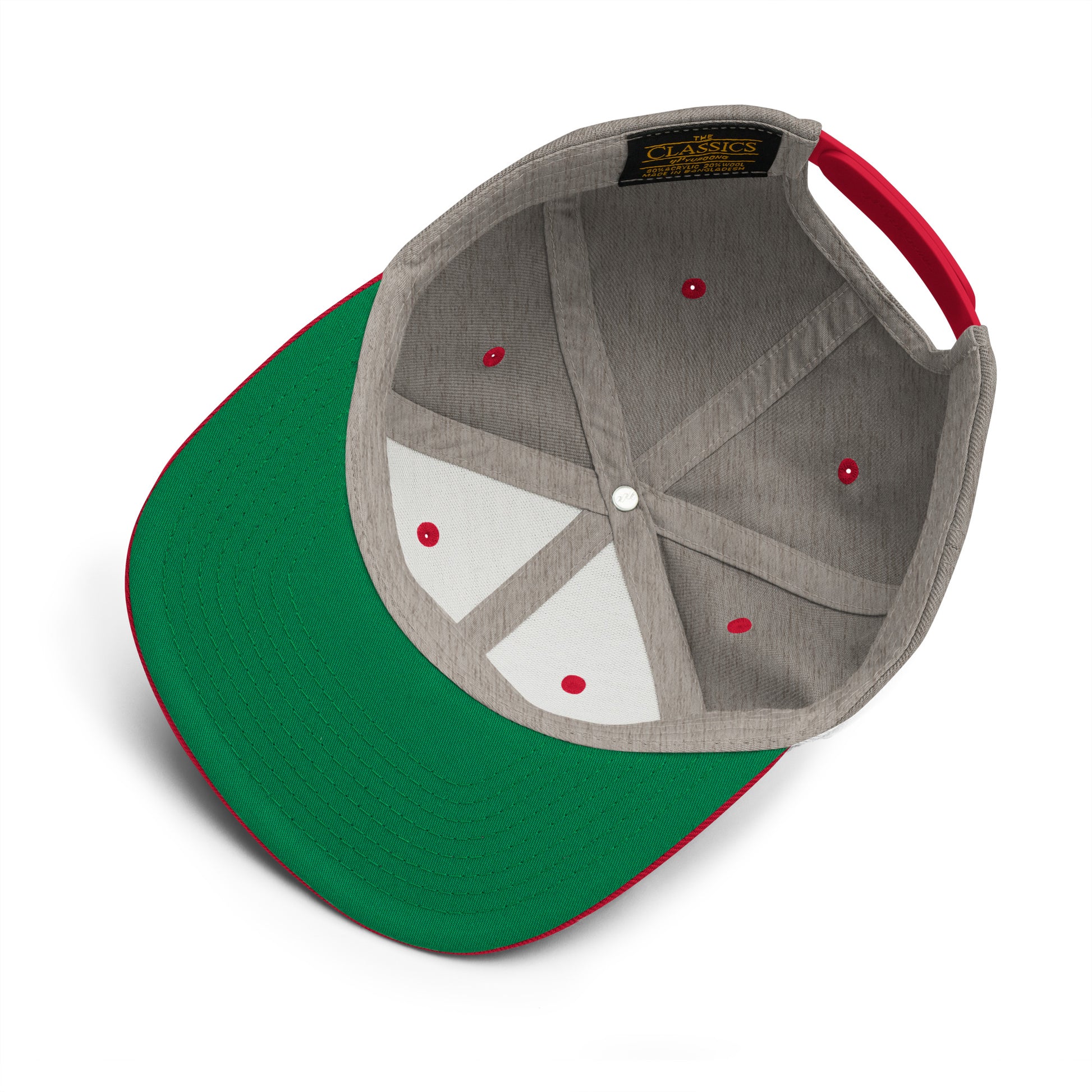 College-Style Classic Snapback Hat • Red • YXY Whitehorse • YHM Designs - Image 05
