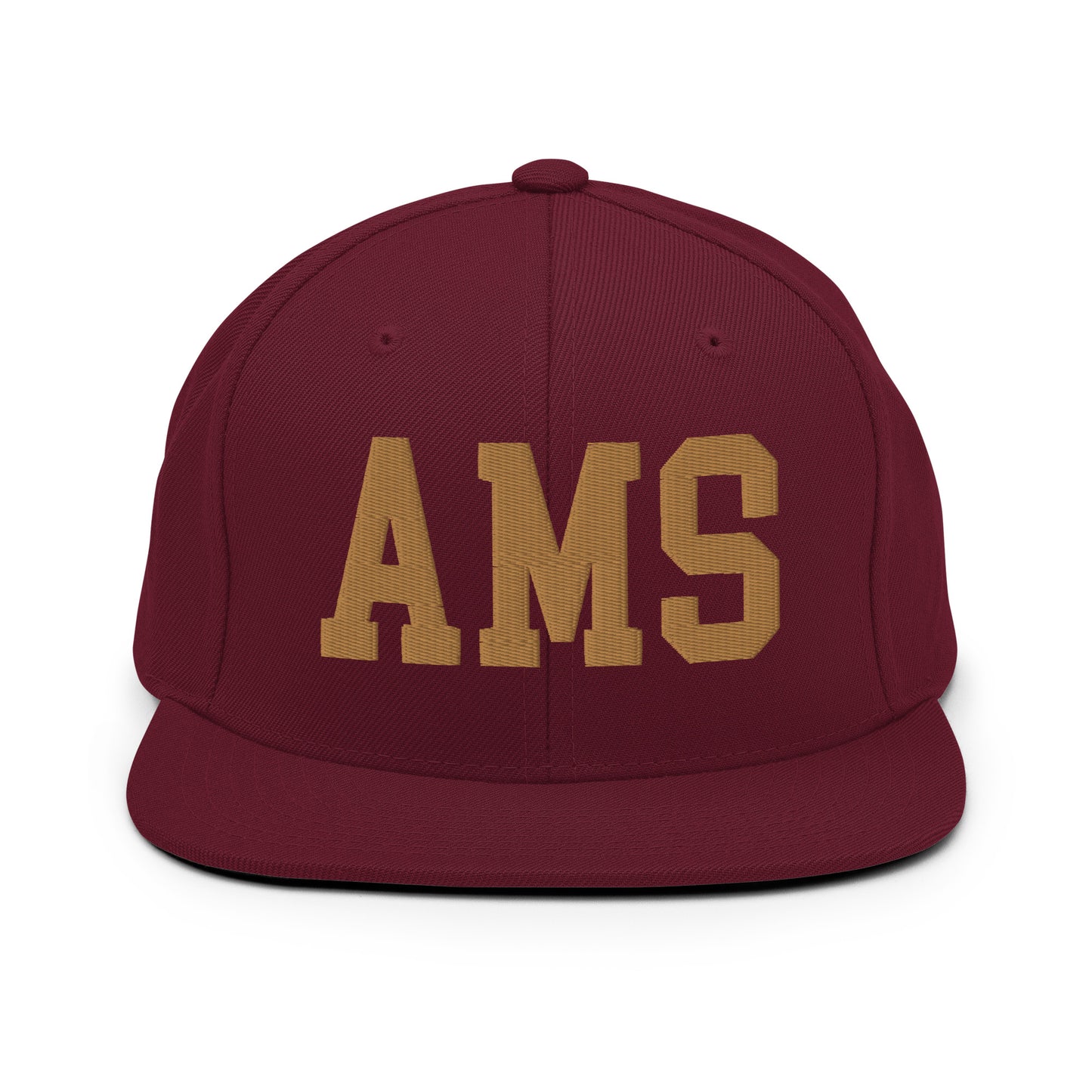 College-Style Classic Snapback Hat • Old Gold • AMS Amsterdam Souvenir • YHM Designs - Image 10