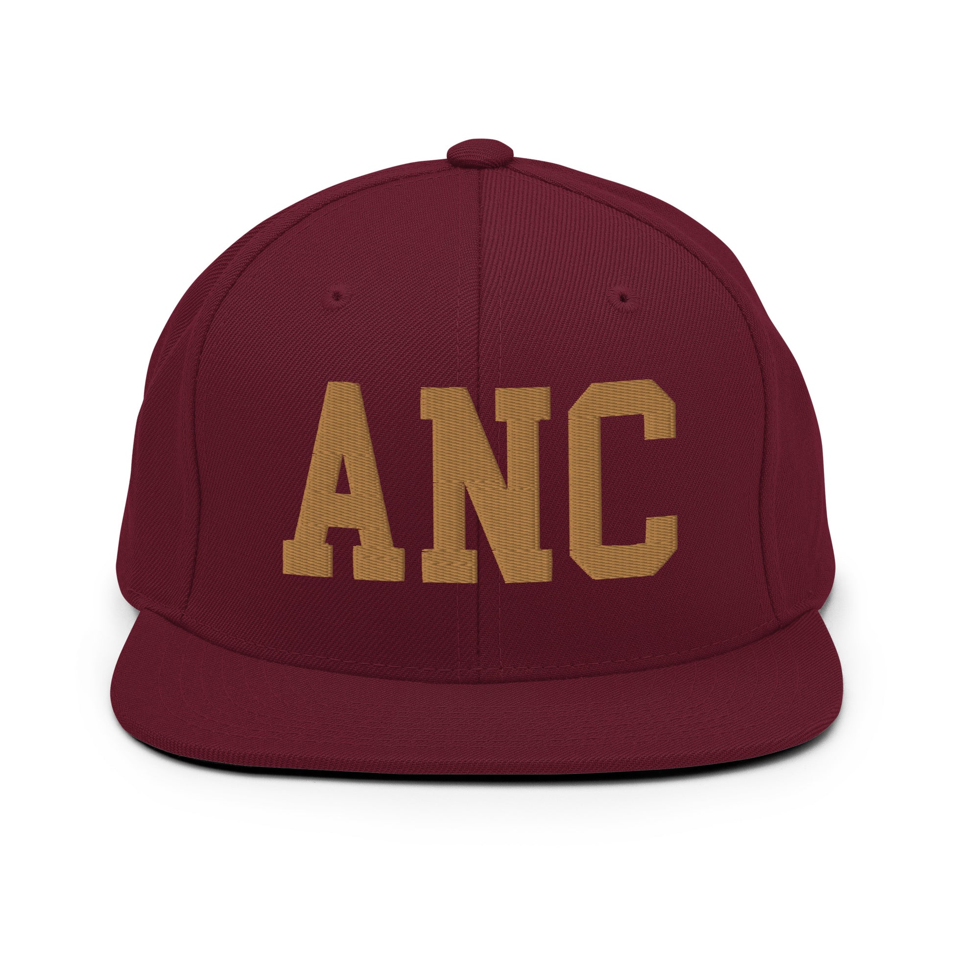 College-Style Classic Snapback Hat • Old Gold • ANC Anchorage Souvenir • YHM Designs - Image 10