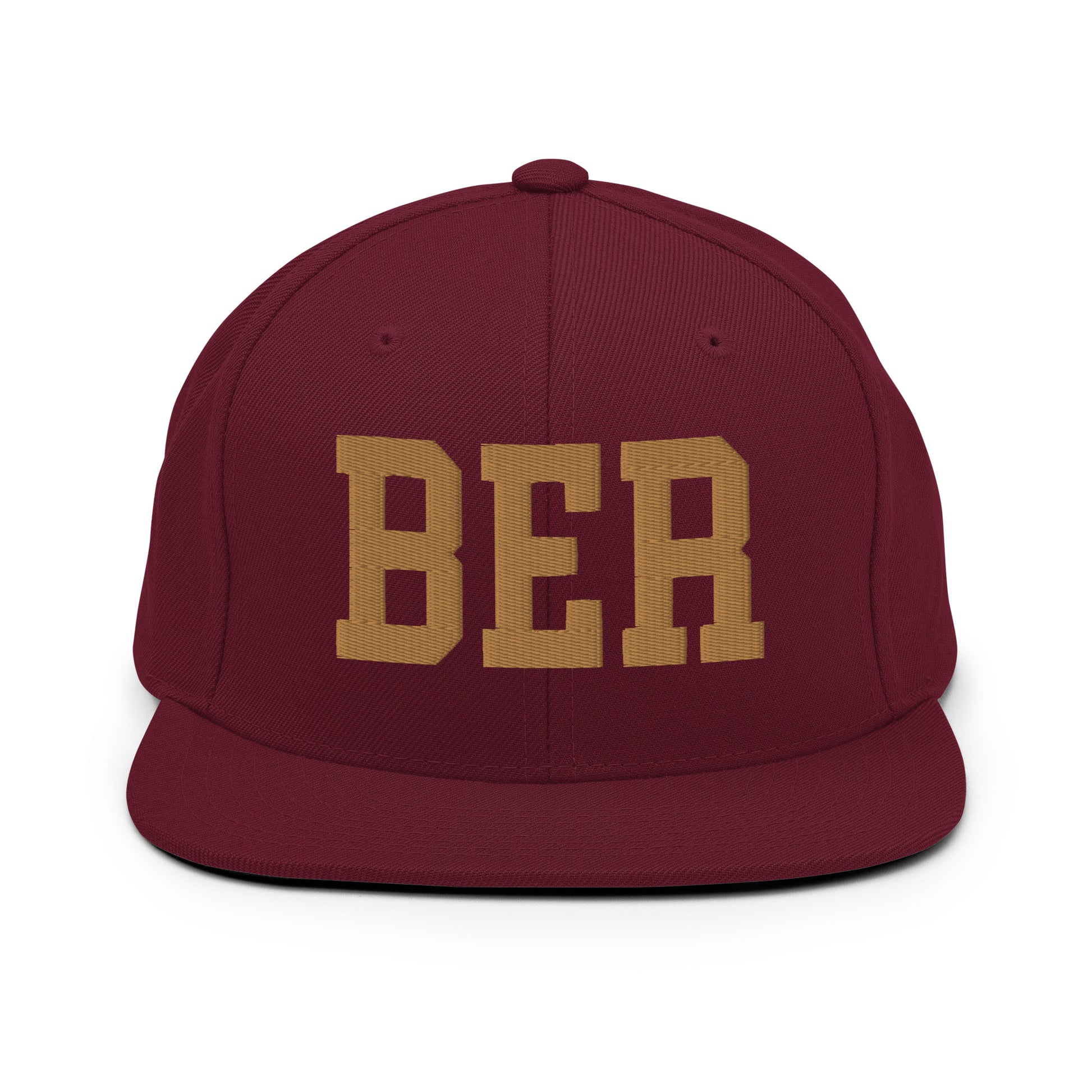 College-Style Classic Snapback Hat • Old Gold • BER Berlin Souvenir • YHM Designs - Image 10