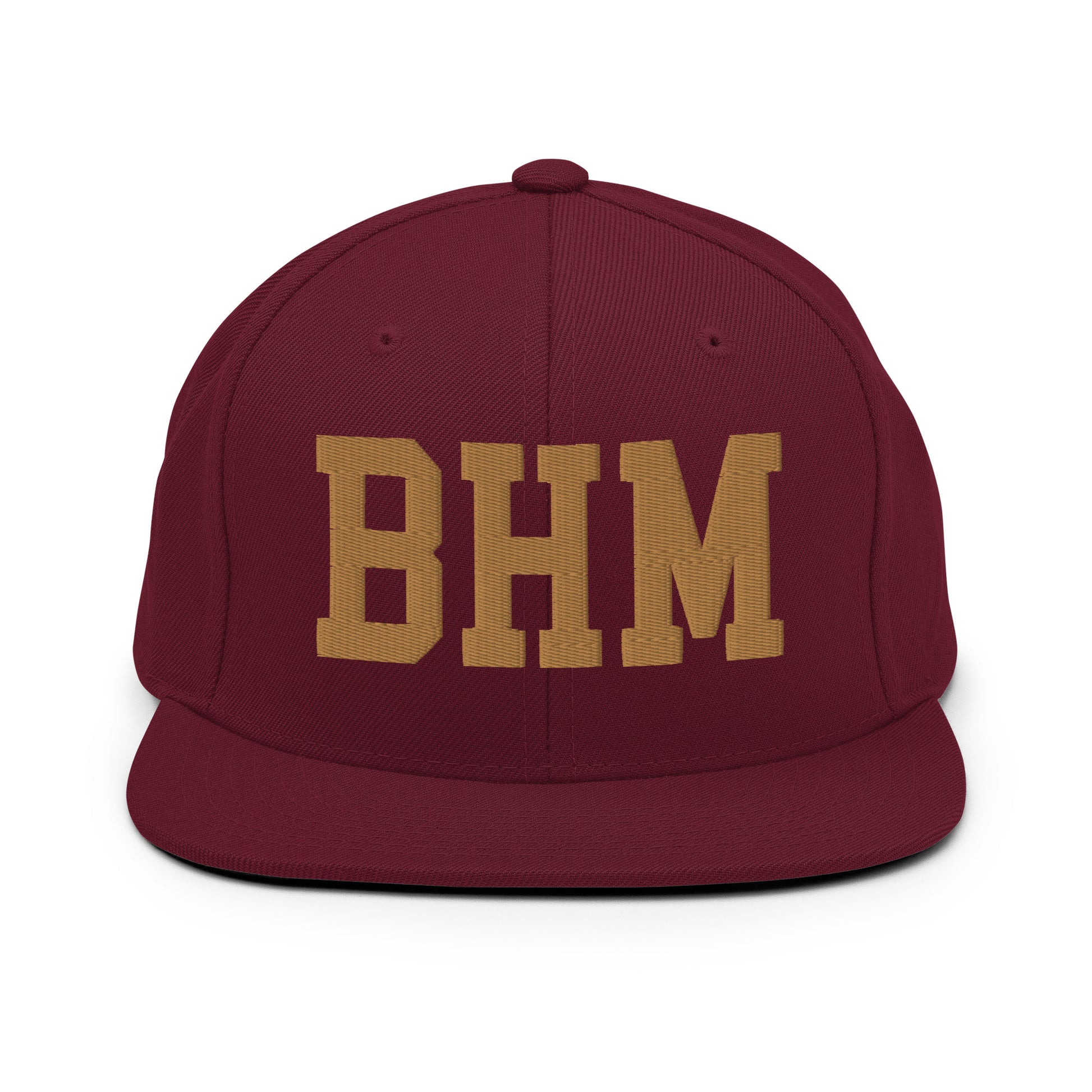College-Style Classic Snapback Hat • Old Gold • BHM Birmingham • YHM Designs - Image 10