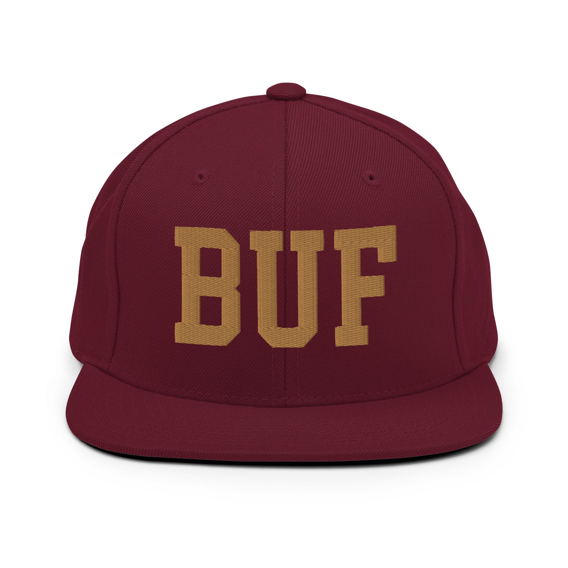 College-Style Classic Snapback Hat • Old Gold • BUF Buffalo Souvenir • YHM Designs - Image 10