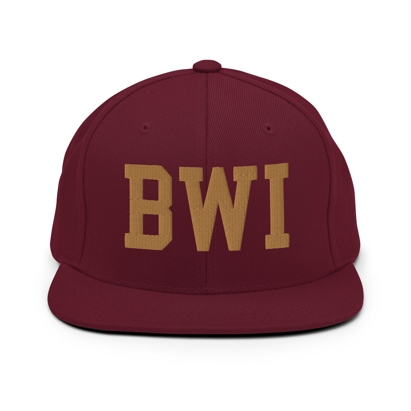 College-Style Classic Snapback Hat • Old Gold • BWI Baltimore • YHM Designs - Image 10
