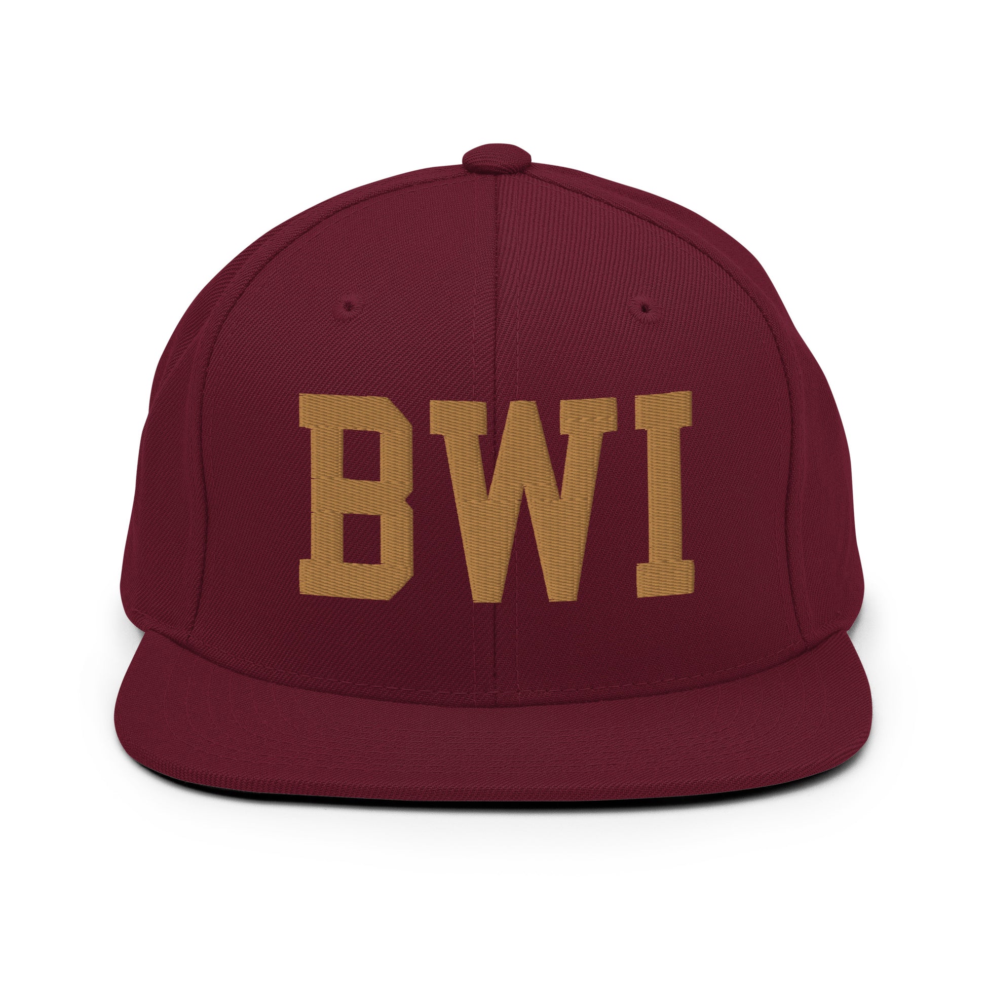 College-Style Classic Snapback Hat • Old Gold • BWI Baltimore • YHM Designs - Image 10