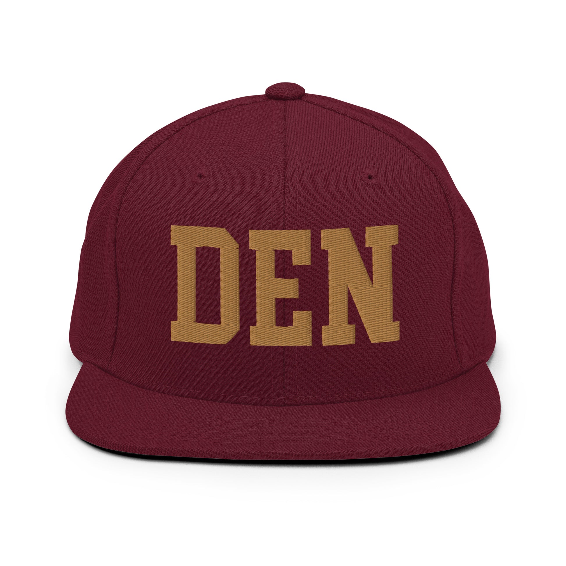 College-Style Classic Snapback Hat • Old Gold • DEN Denver • YHM Designs - Image 10