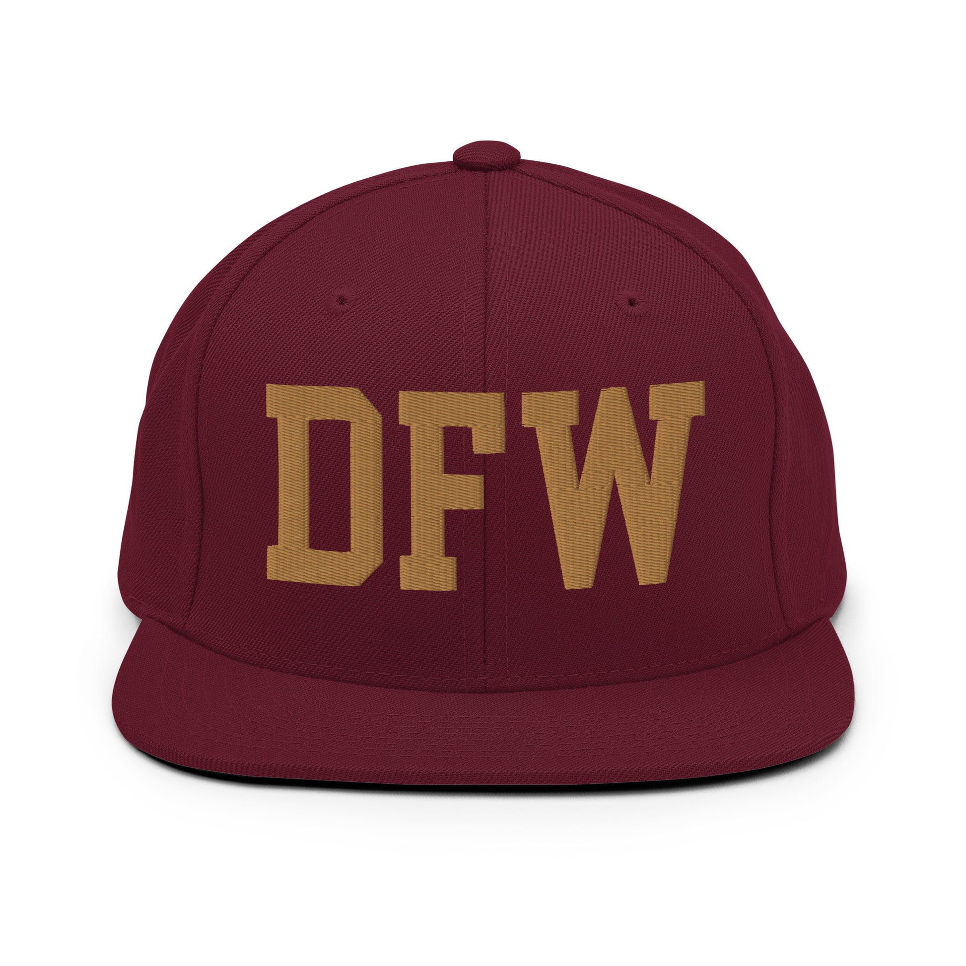 College-Style Classic Snapback Hat • Old Gold • DFW Dallas Souvenir • YHM Designs - Image 10