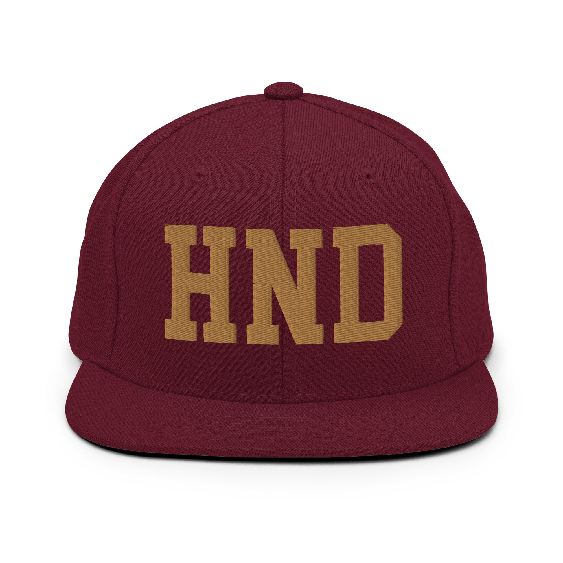 College-Style Classic Snapback Hat • Old Gold • HND Tokyo Souvenir • YHM Designs - Image 10
