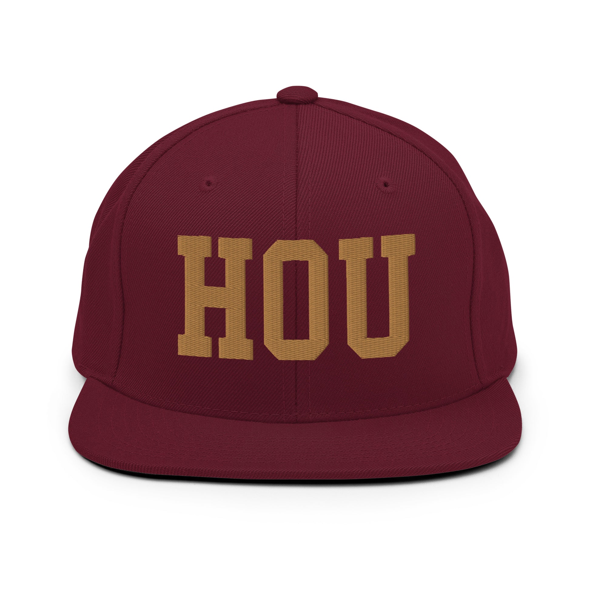 College-Style Classic Snapback Hat • Old Gold • HOU Houston Souvenir • YHM Designs - Image 10