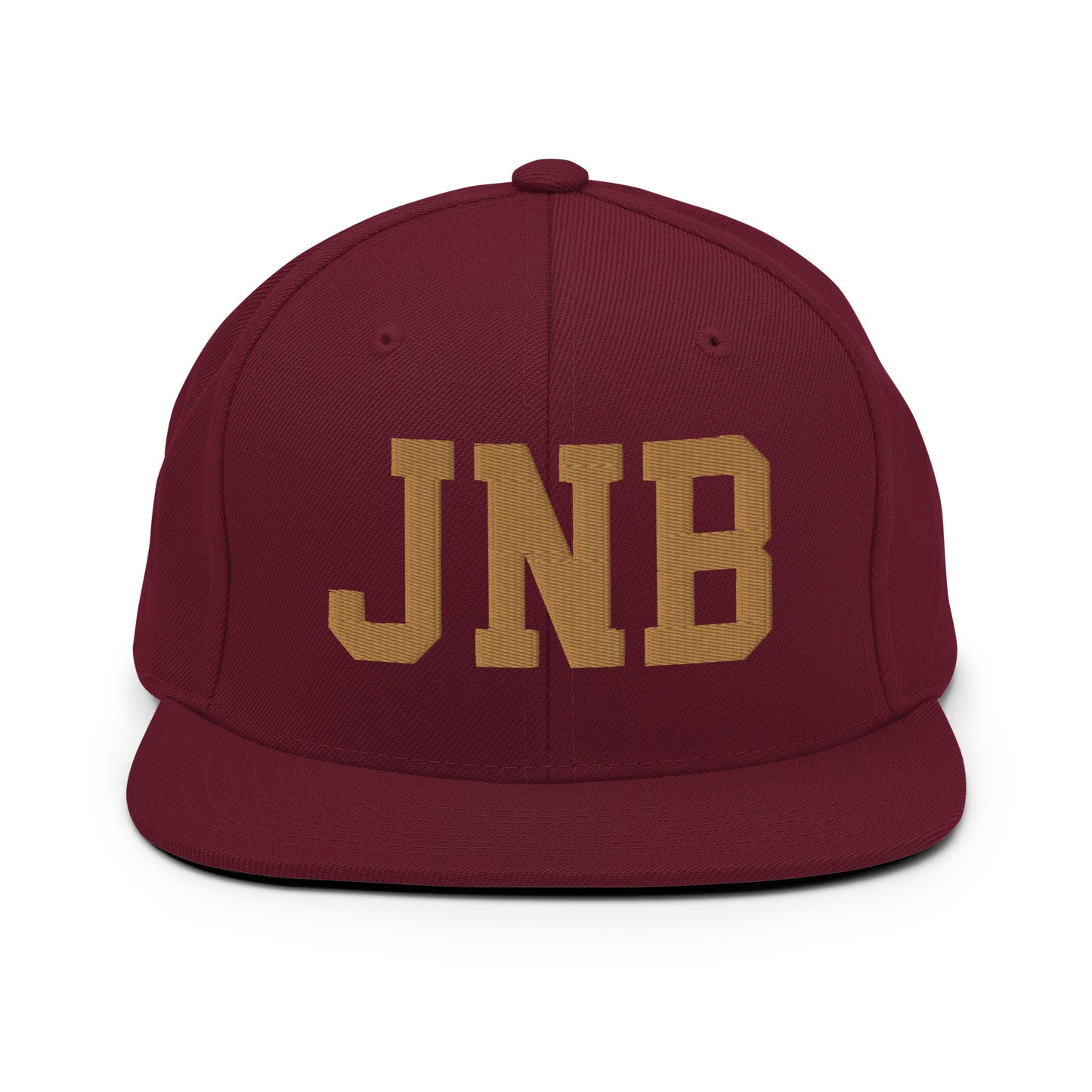 College-Style Classic Snapback Hat • Old Gold • JNB Johannesburg Souvenir • YHM Designs - Image 10