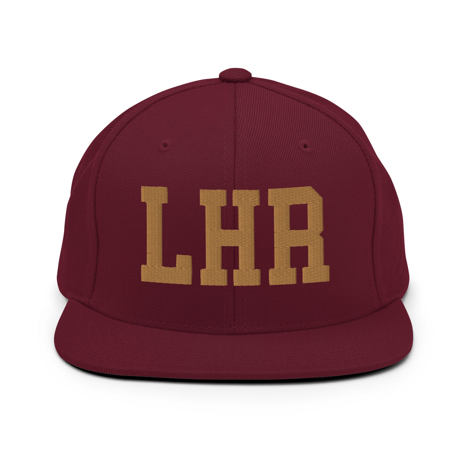 College-Style Classic Snapback Hat • Old Gold • LHR London Souvenir • YHM Designs - Image 10