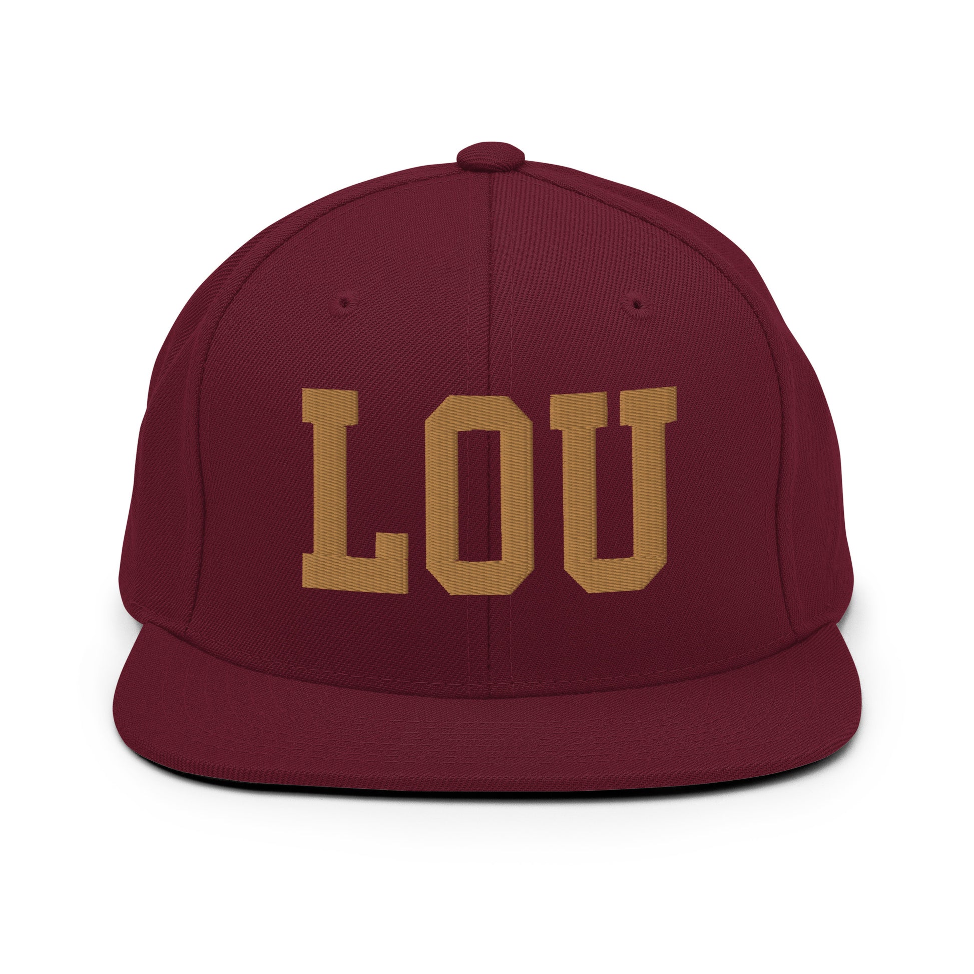 College-Style Classic Snapback Hat • Old Gold • LOU Louisville Souvenir • YHM Designs - Image 10
