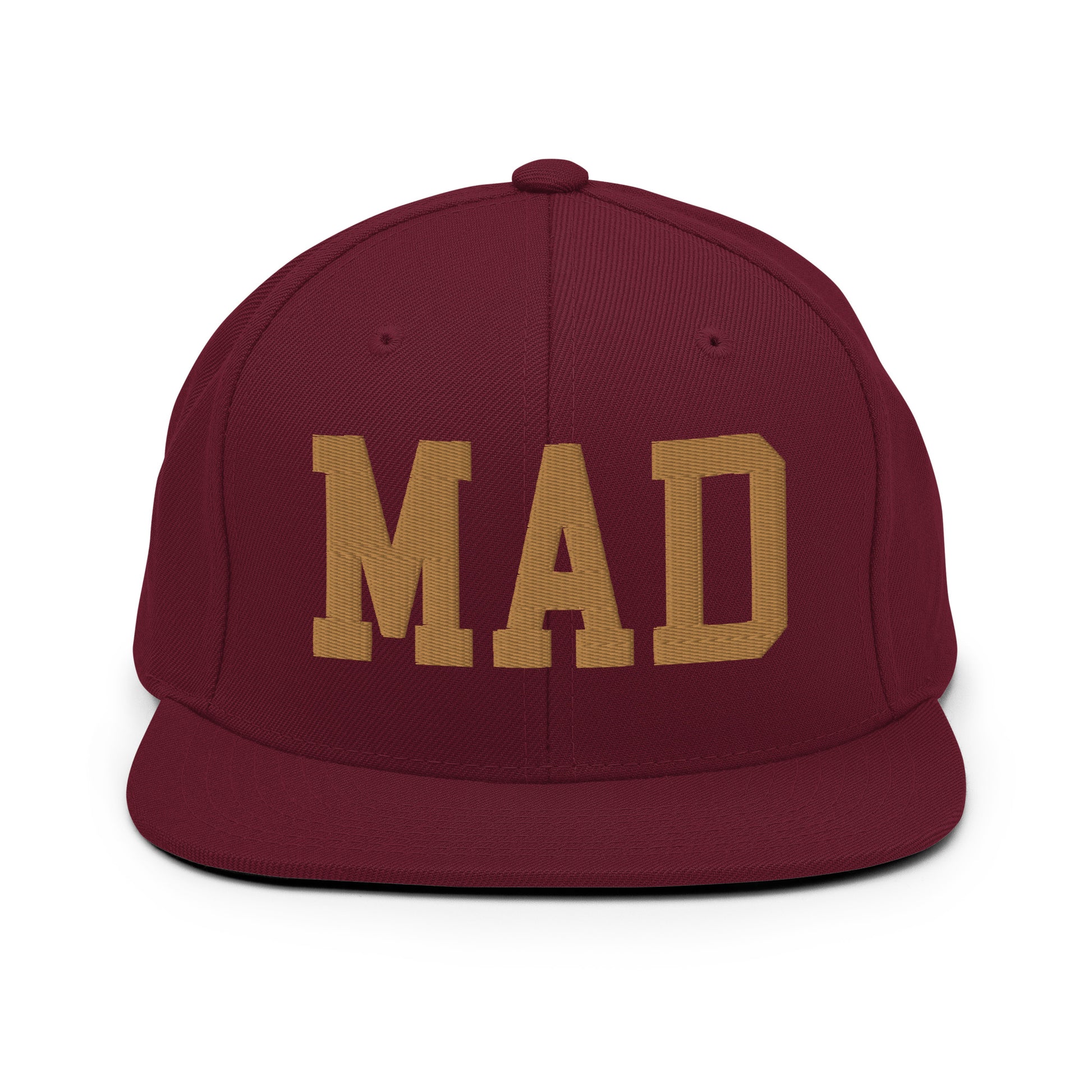 College-Style Classic Snapback Hat • Old Gold • MAD Madrid • YHM Designs - Image 10