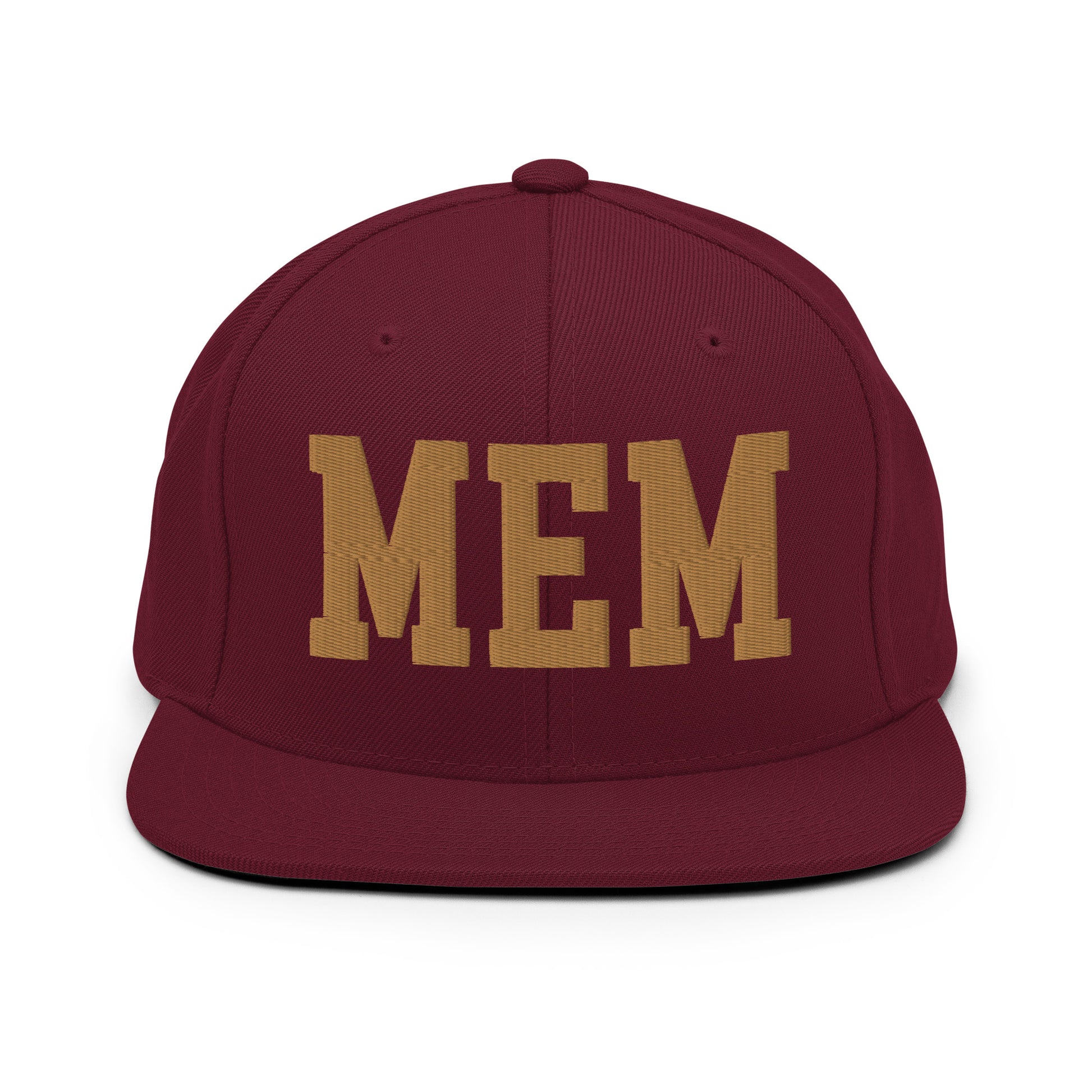 College-Style Classic Snapback Hat • Old Gold • MEM Memphis • YHM Designs - Image 10