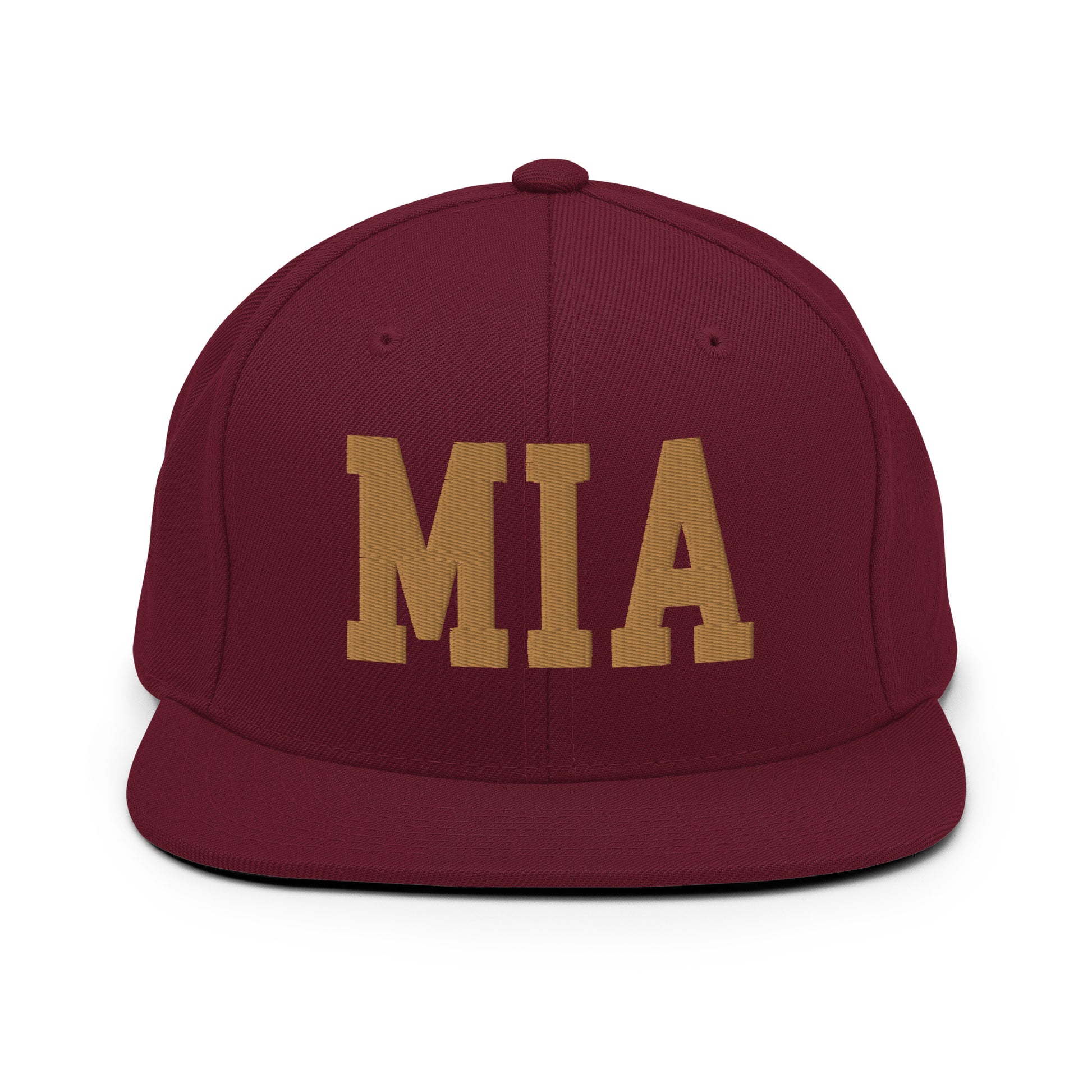 College-Style Classic Snapback Hat • Old Gold • MIA Miami • YHM Designs - Image 10