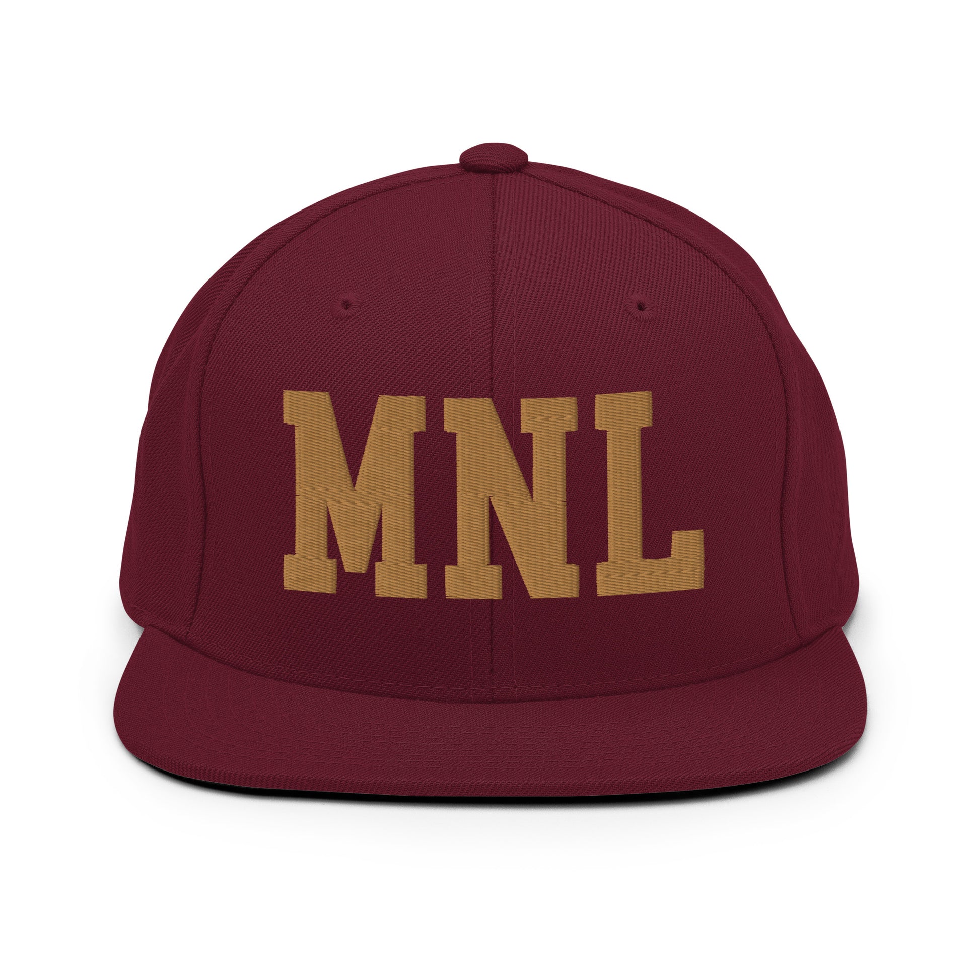 College-Style Classic Snapback Hat • Old Gold • MNL Manila Souvenir • YHM Designs - Image 10