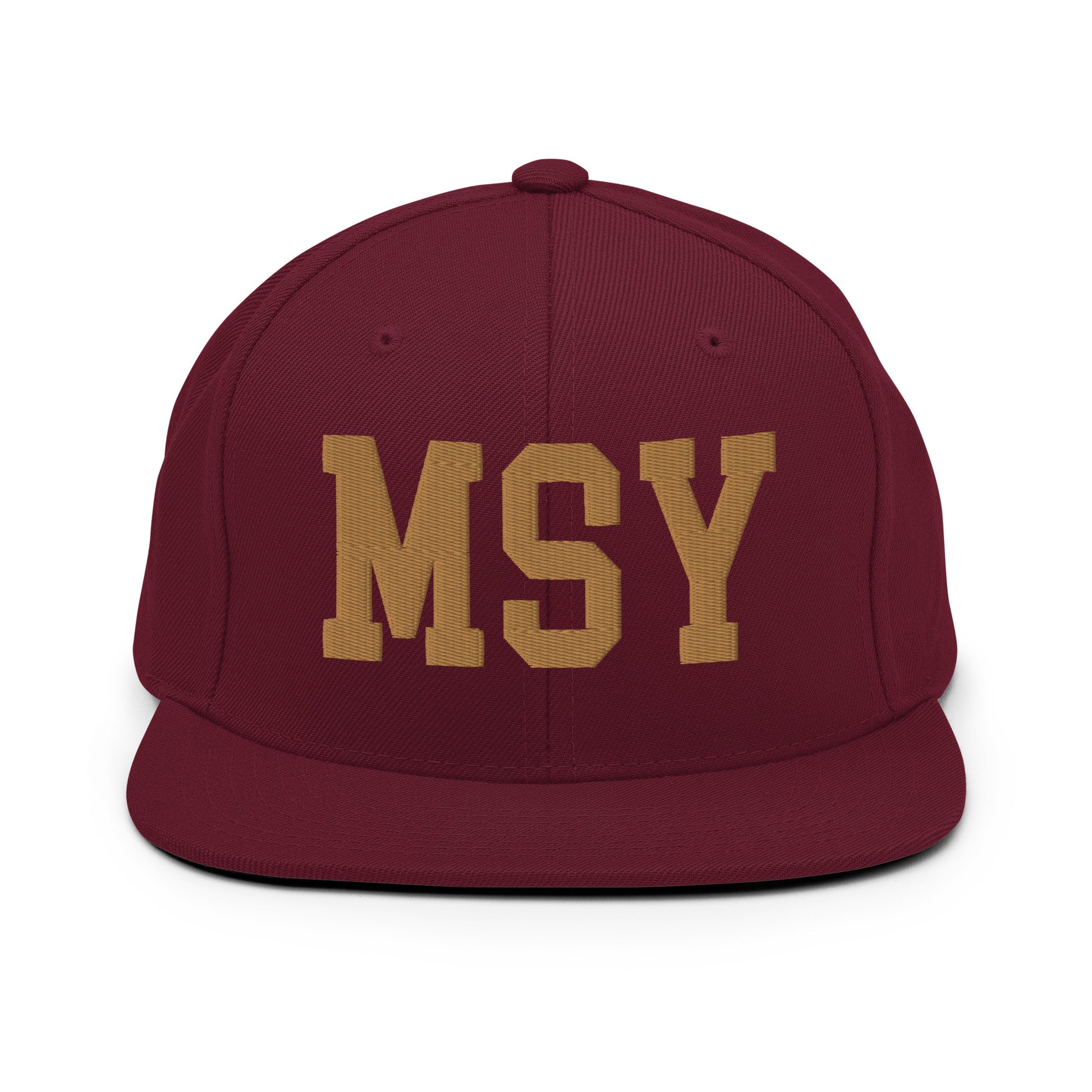 College-Style Classic Snapback Hat • Old Gold • MSY New Orleans Souvenir • YHM Designs - Image 10