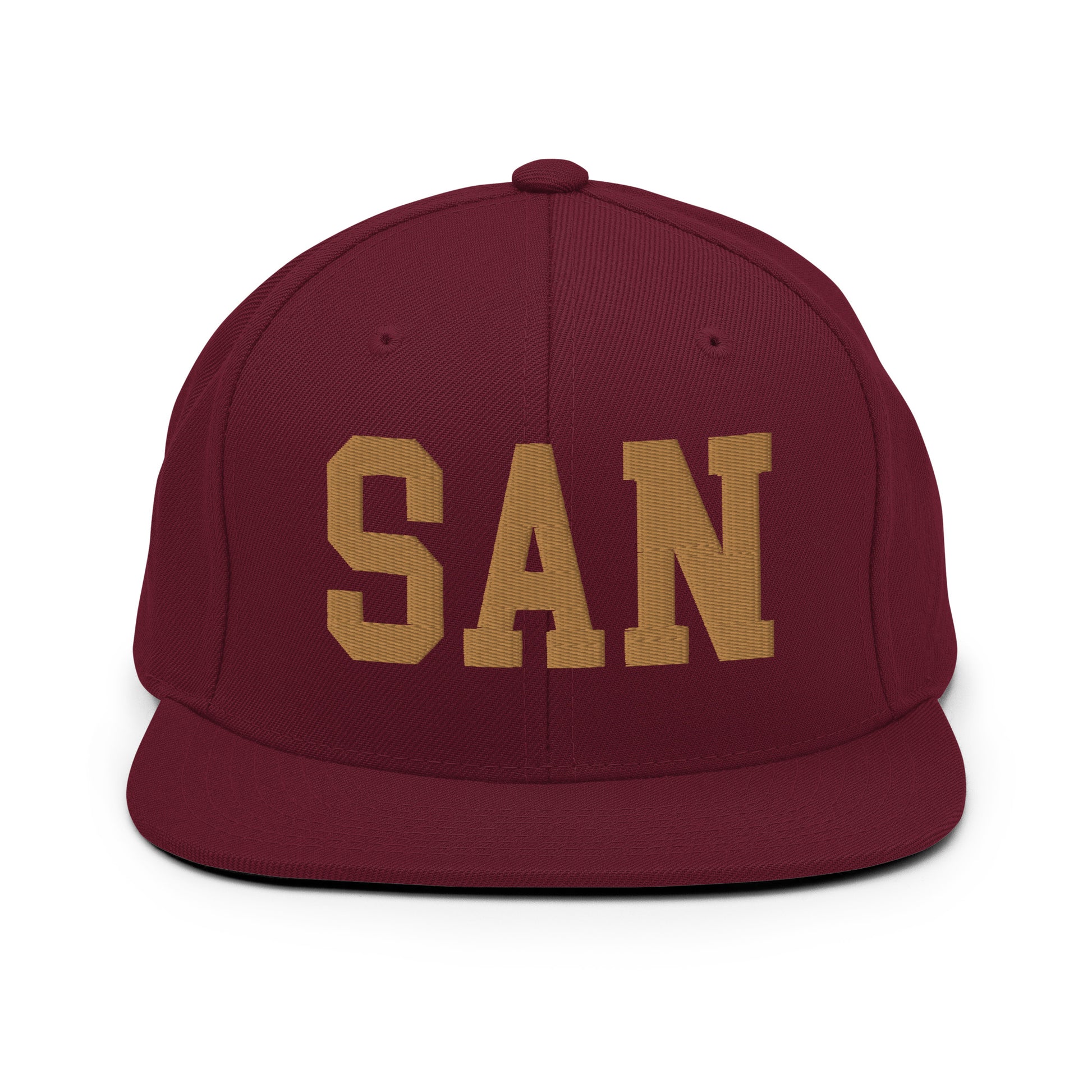 College-Style Classic Snapback Hat • Old Gold • SAN San Diego • YHM Designs - Image 10