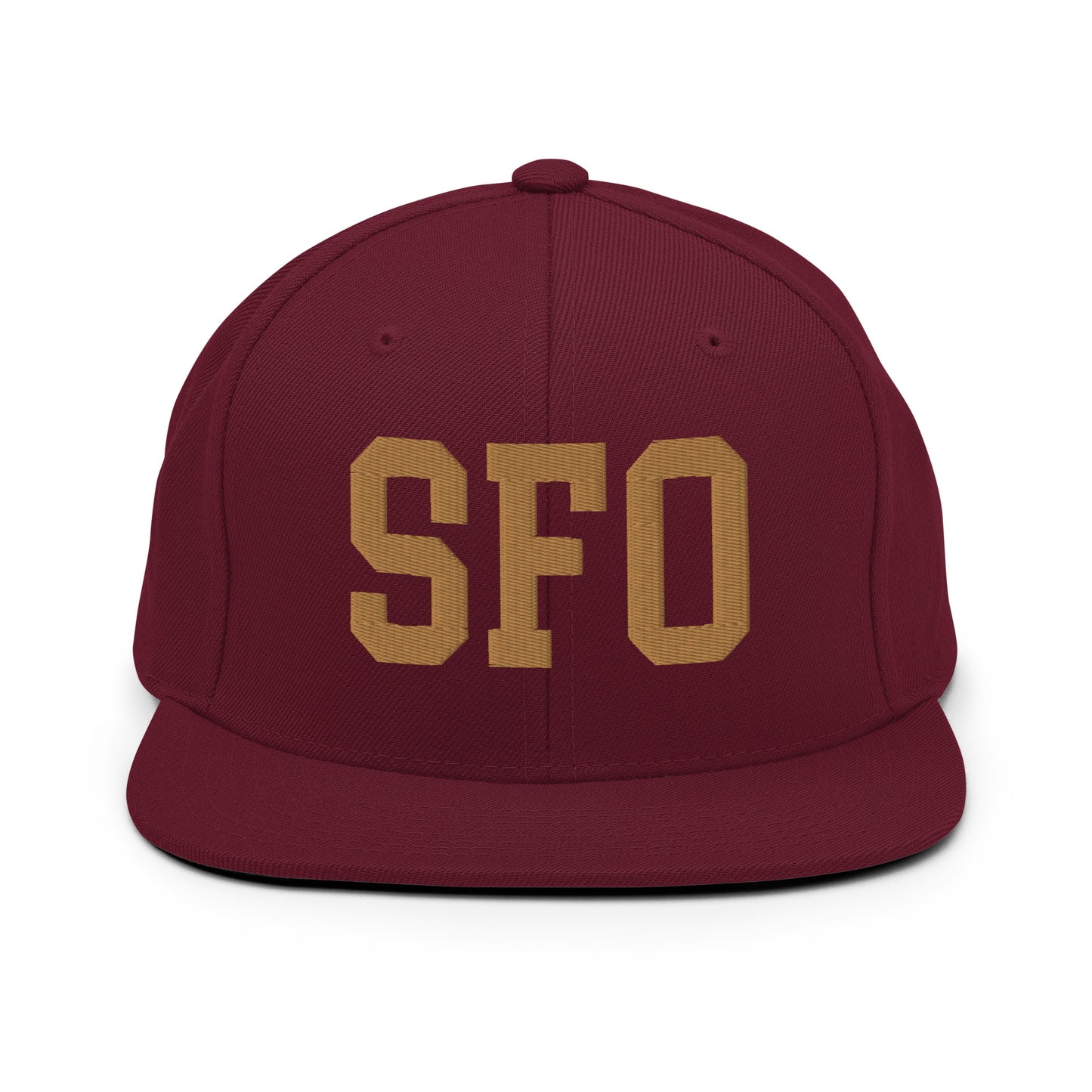 College-Style Classic Snapback Hat • Old Gold • SFO San Francisco • YHM Designs - Image 10
