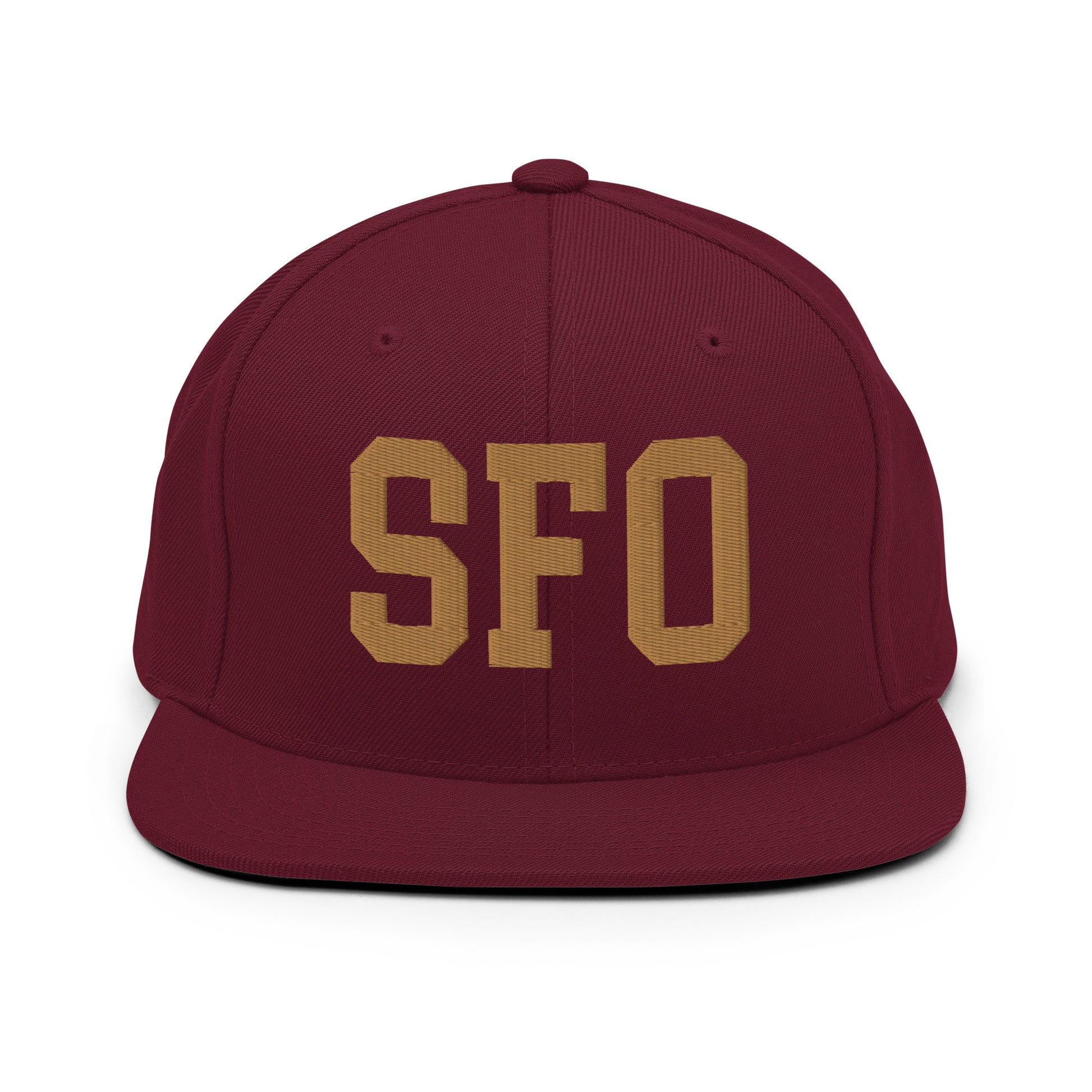 College-Style Classic Snapback Hat • Old Gold • SFO San Francisco • YHM Designs - Image 10