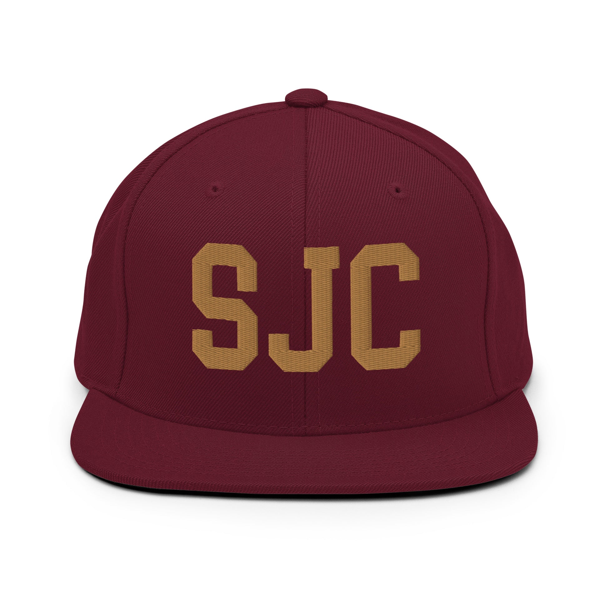 College-Style Classic Snapback Hat • Old Gold • SJC San Jose • YHM Designs - Image 10