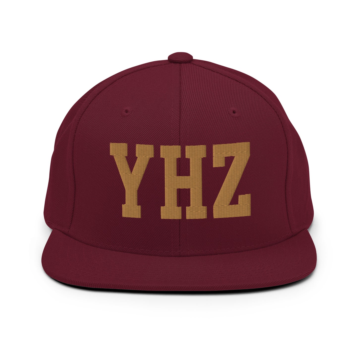 College-Style Classic Snapback Hat • Old Gold • YHZ Halifax Souvenir • YHM Designs - Image 10
