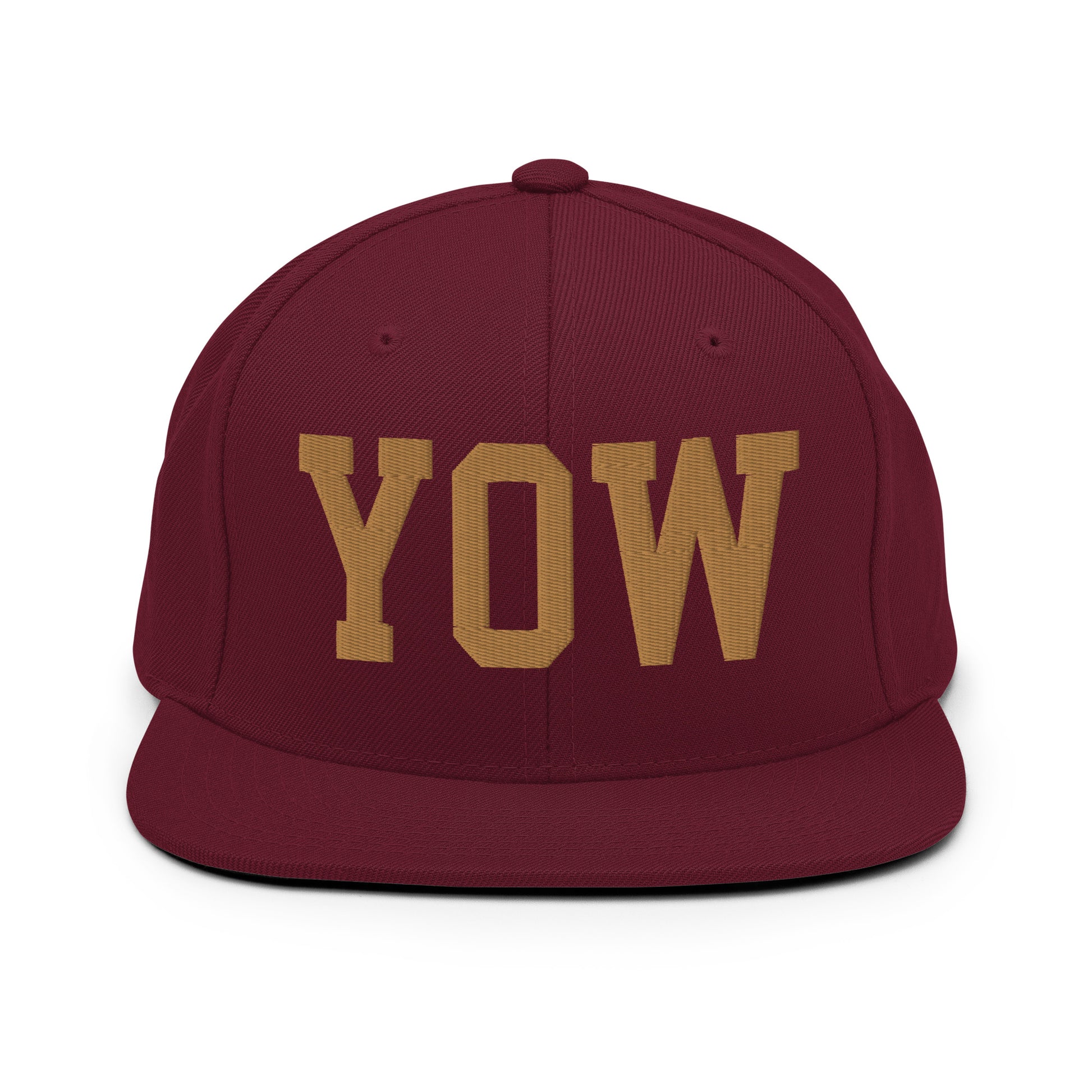 College-Style Classic Snapback Hat • Old Gold • YOW Ottawa Souvenir • YHM Designs - Image 10