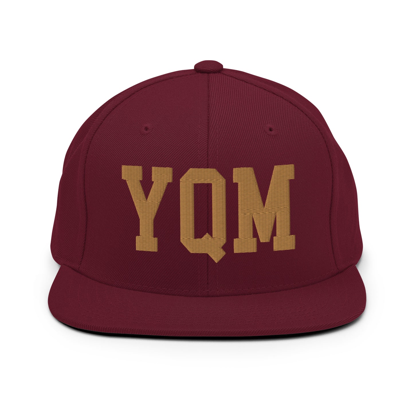 College-Style Classic Snapback Hat • Old Gold • YQM Moncton • YHM Designs - Image 10