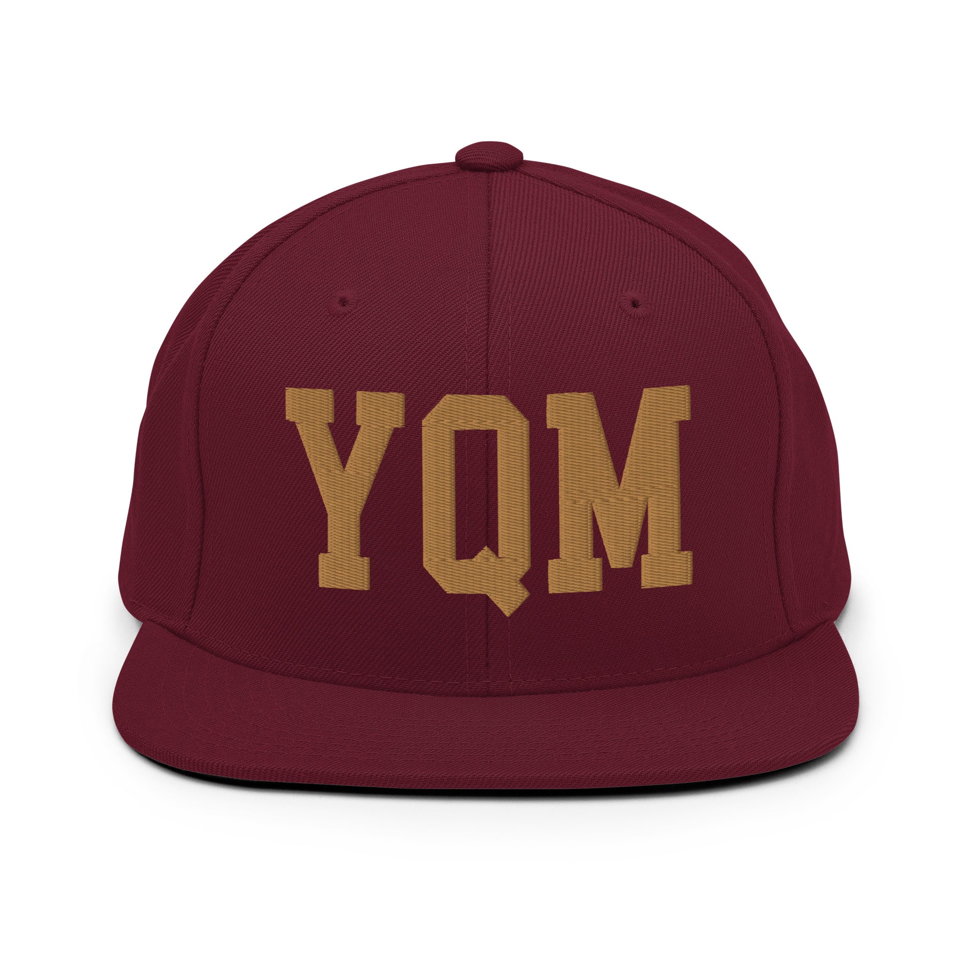 College-Style Classic Snapback Hat • Old Gold • YQM Moncton • YHM Designs - Image 10