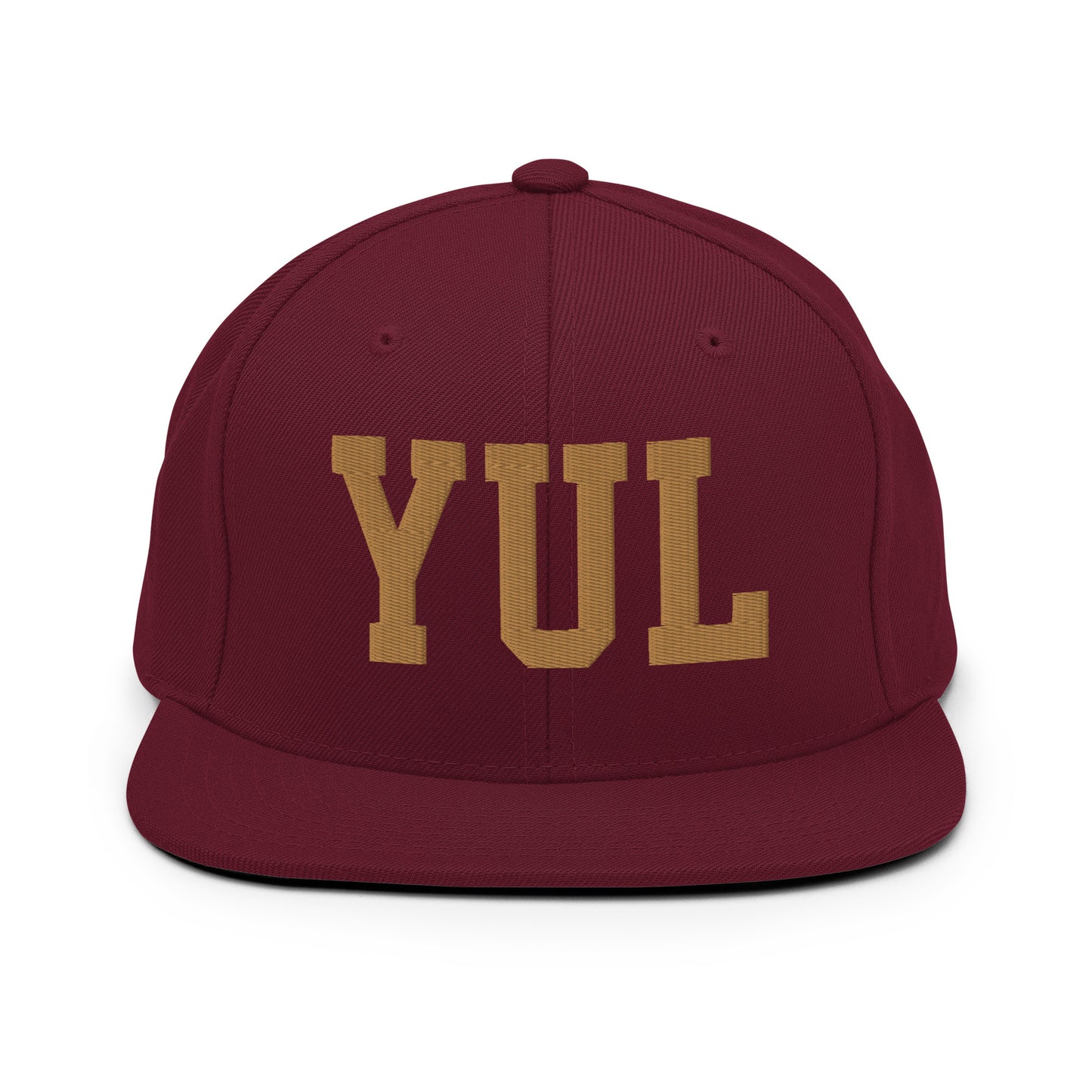 College-Style Classic Snapback Hat • Old Gold • YUL Montreal Souvenir • YHM Designs - Image 10