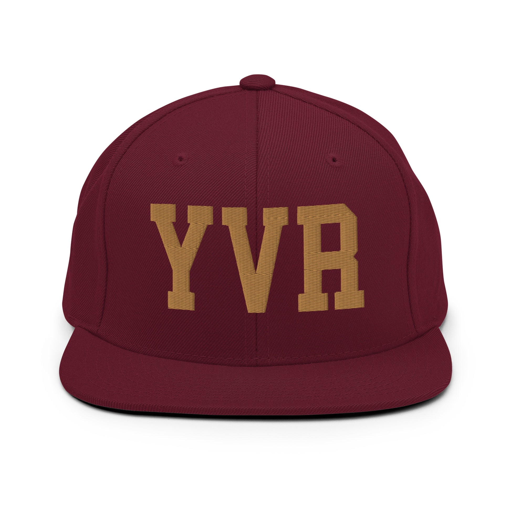 College-Style Classic Snapback Hat • Old Gold • YVR Vancouver • YHM Designs - Image 10