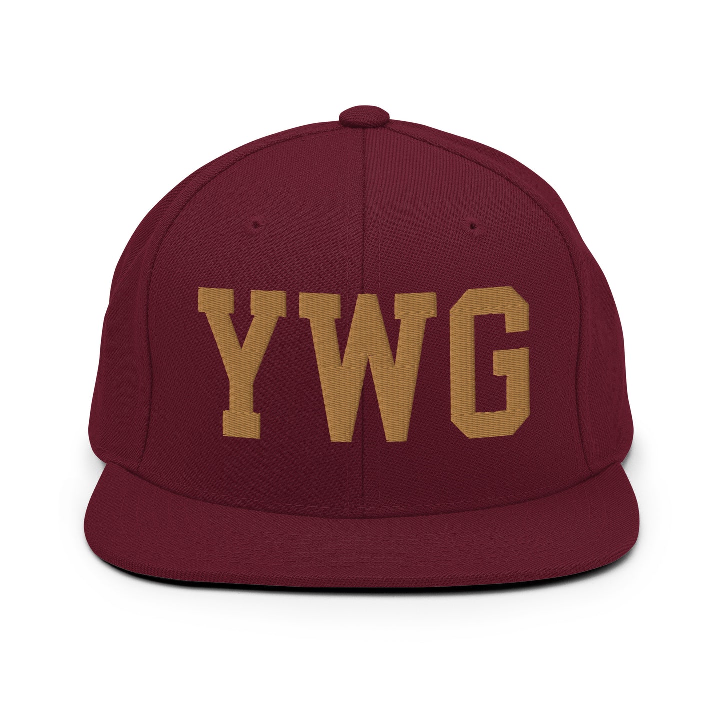 College-Style Classic Snapback Hat • Old Gold • YWG Winnipeg Souvenir • YHM Designs - Image 10