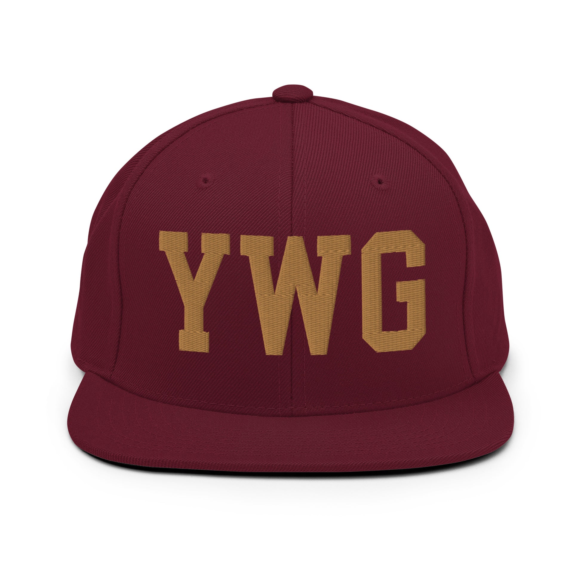 College-Style Classic Snapback Hat • Old Gold • YWG Winnipeg Souvenir • YHM Designs - Image 10