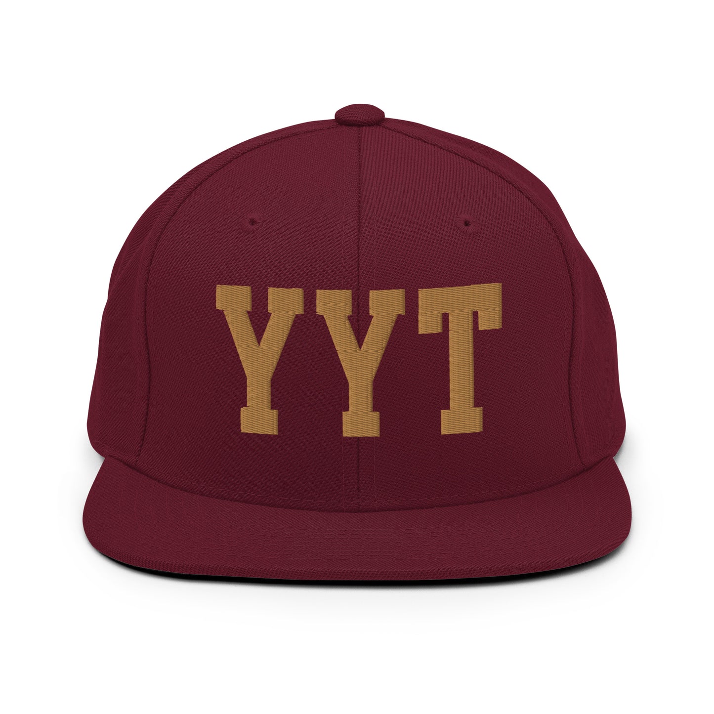 College-Style Classic Snapback Hat • Old Gold • YYT St. John's • YHM Designs - Image 10