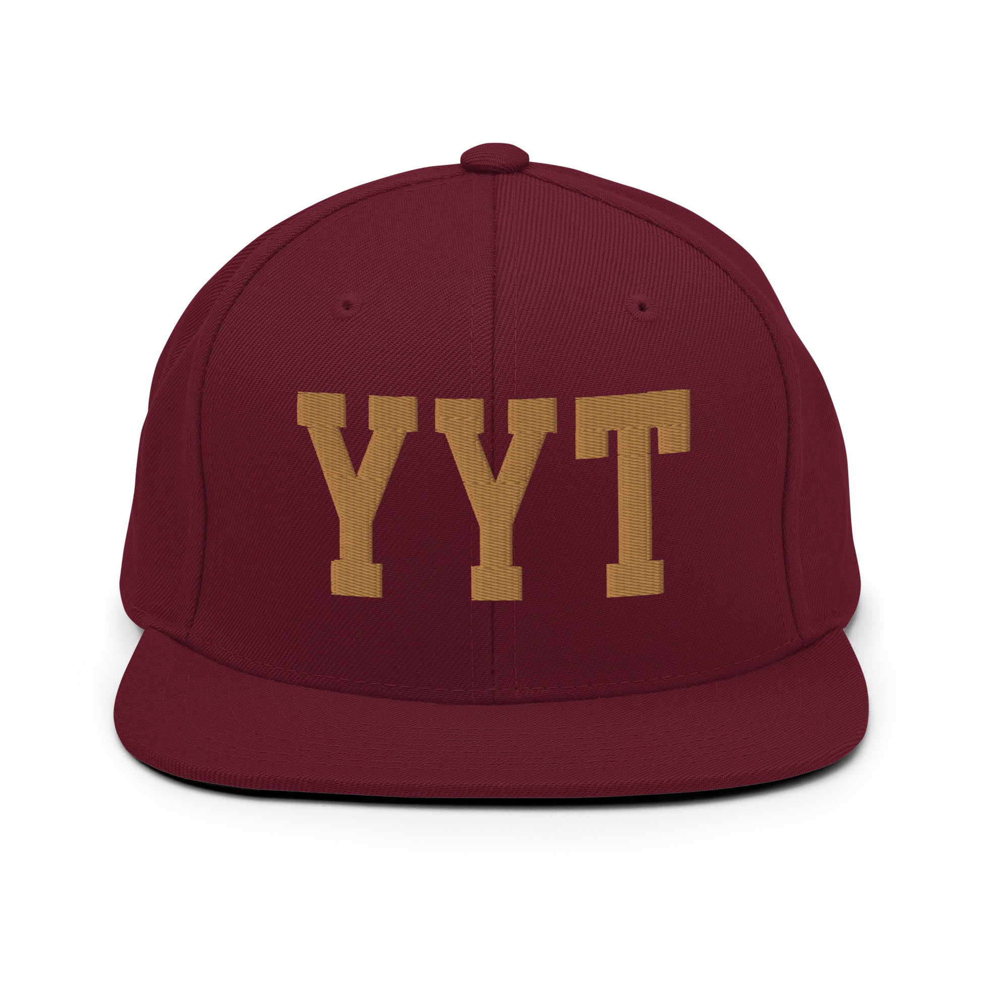 College-Style Classic Snapback Hat • Old Gold • YYT St. John's • YHM Designs - Image 10