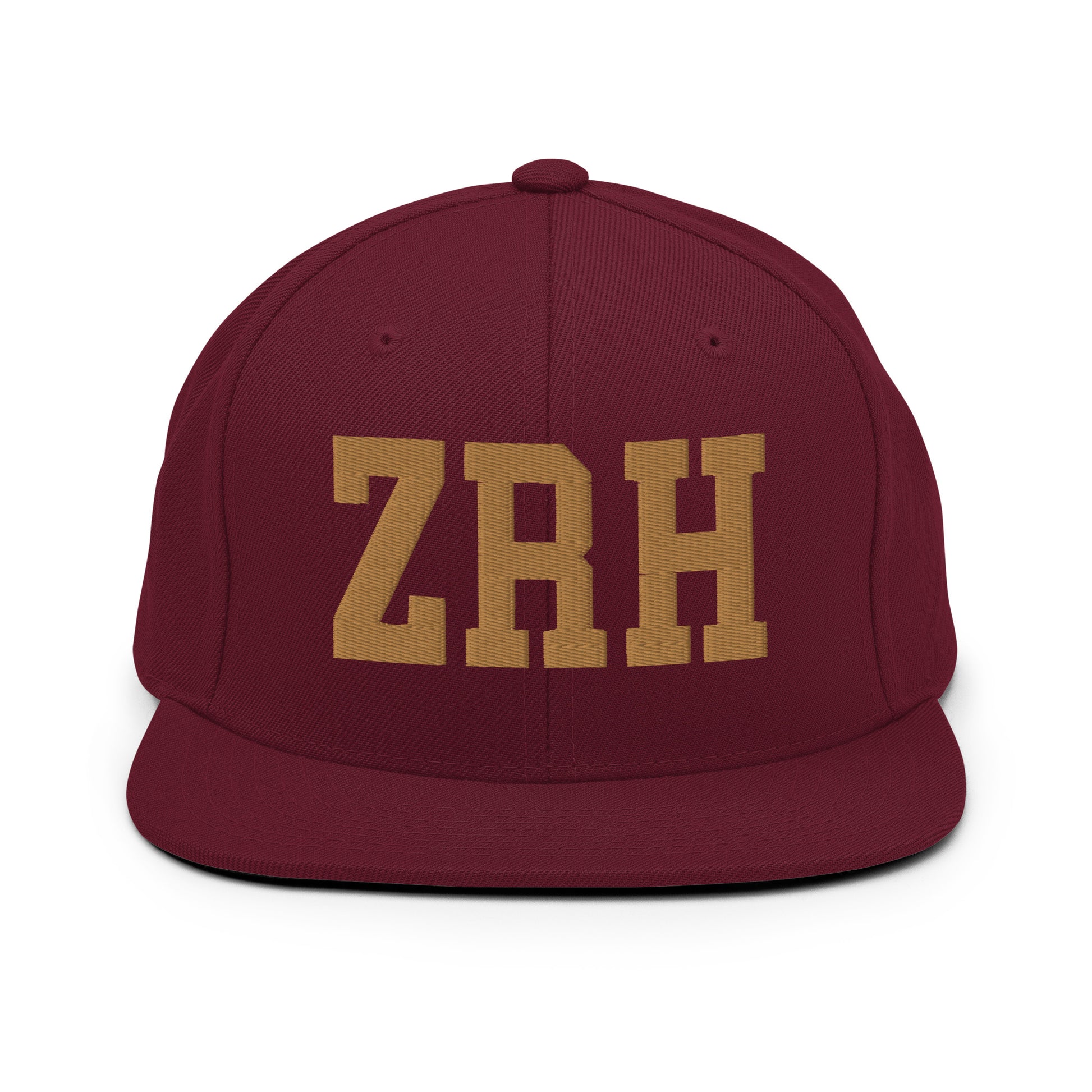 College-Style Classic Snapback Hat • Old Gold • ZRH Zurich Souvenir • YHM Designs - Image 10