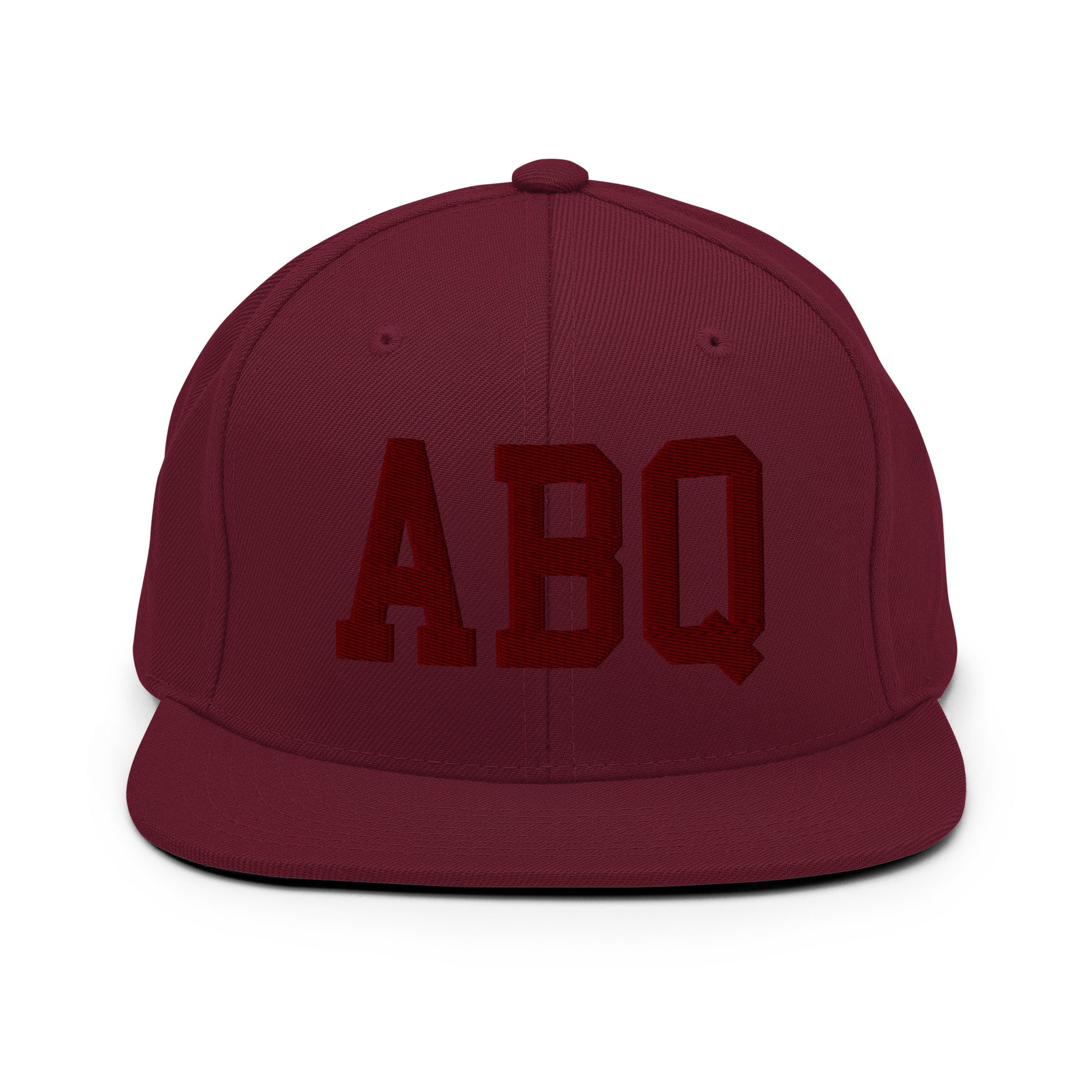 College-Style Snapback Hat • Maroon Embroidery • ABQ Albuquerque • YHM Designs - Image 07