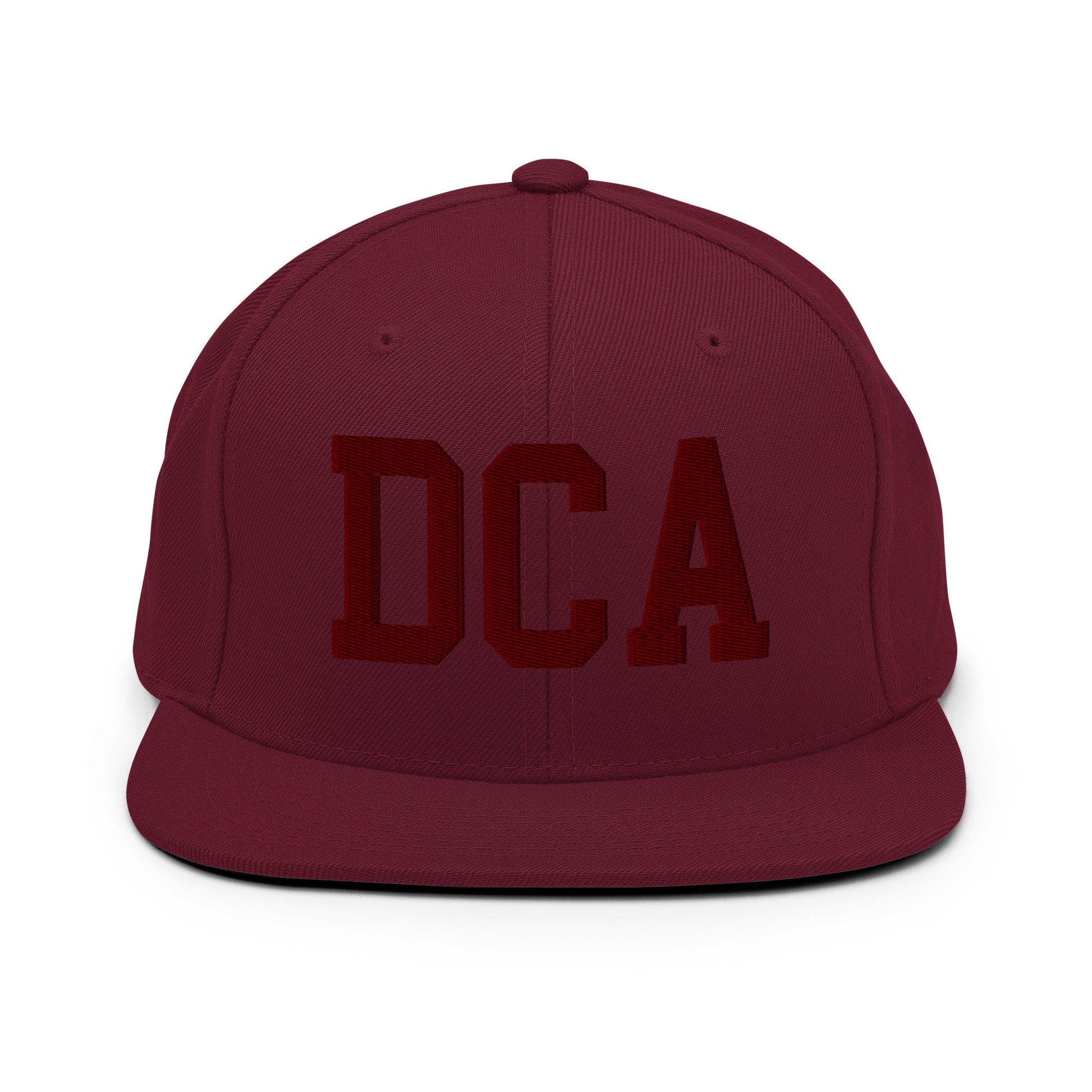 College-Style Snapback Hat • Maroon Embroidery • DCA Washington • YHM Designs - Image 07