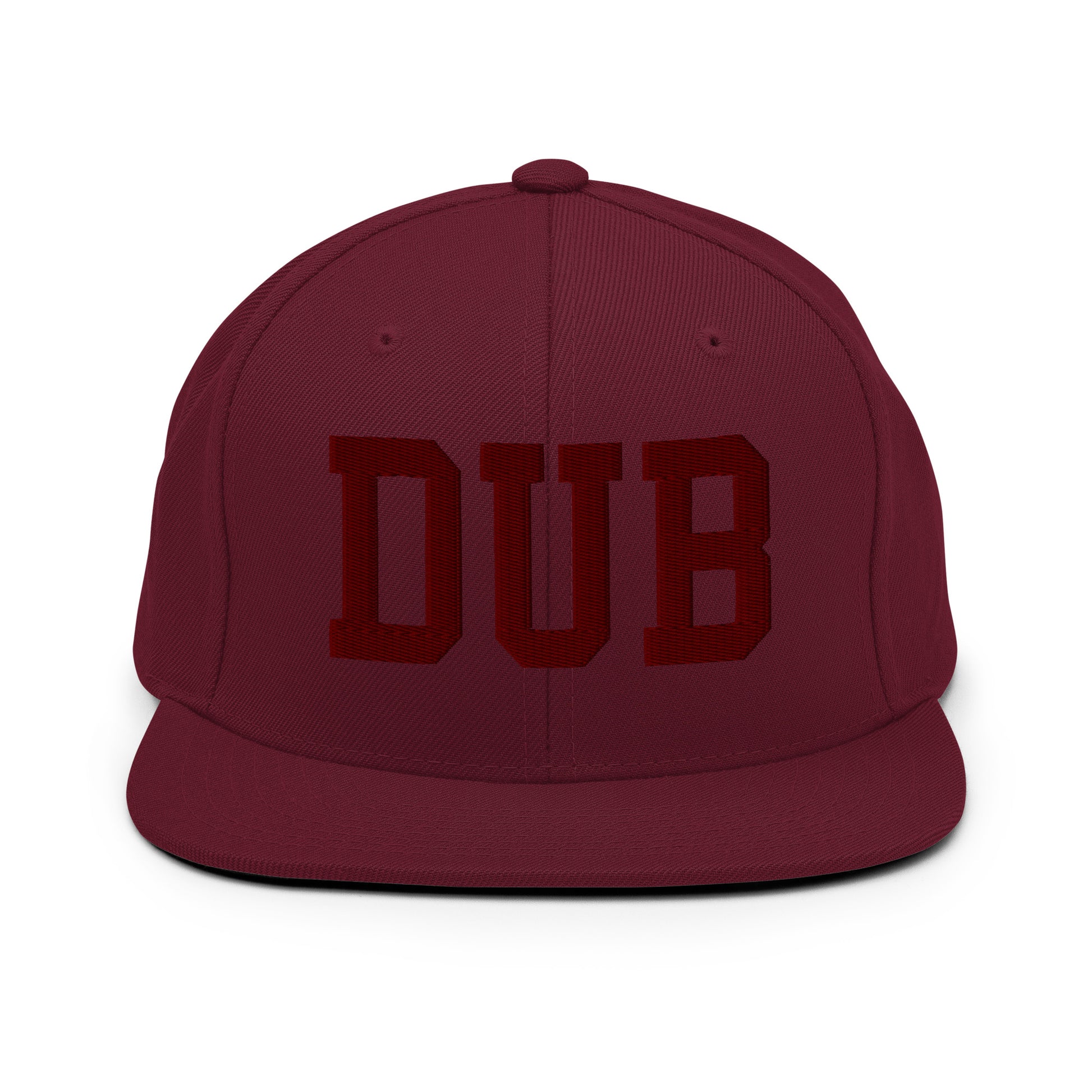 College-Style Snapback Hat • Maroon Embroidery • DUB Dublin • YHM Designs - Image 07