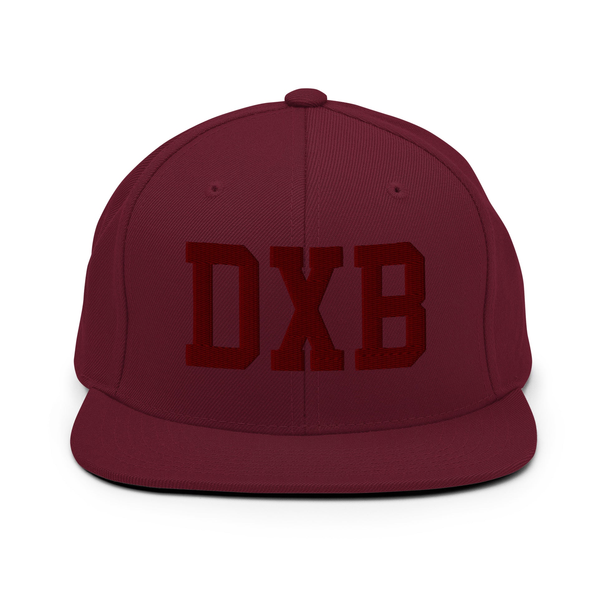 College-Style Snapback Hat • Maroon Embroidery • DXB Dubai • YHM Designs - Image 07