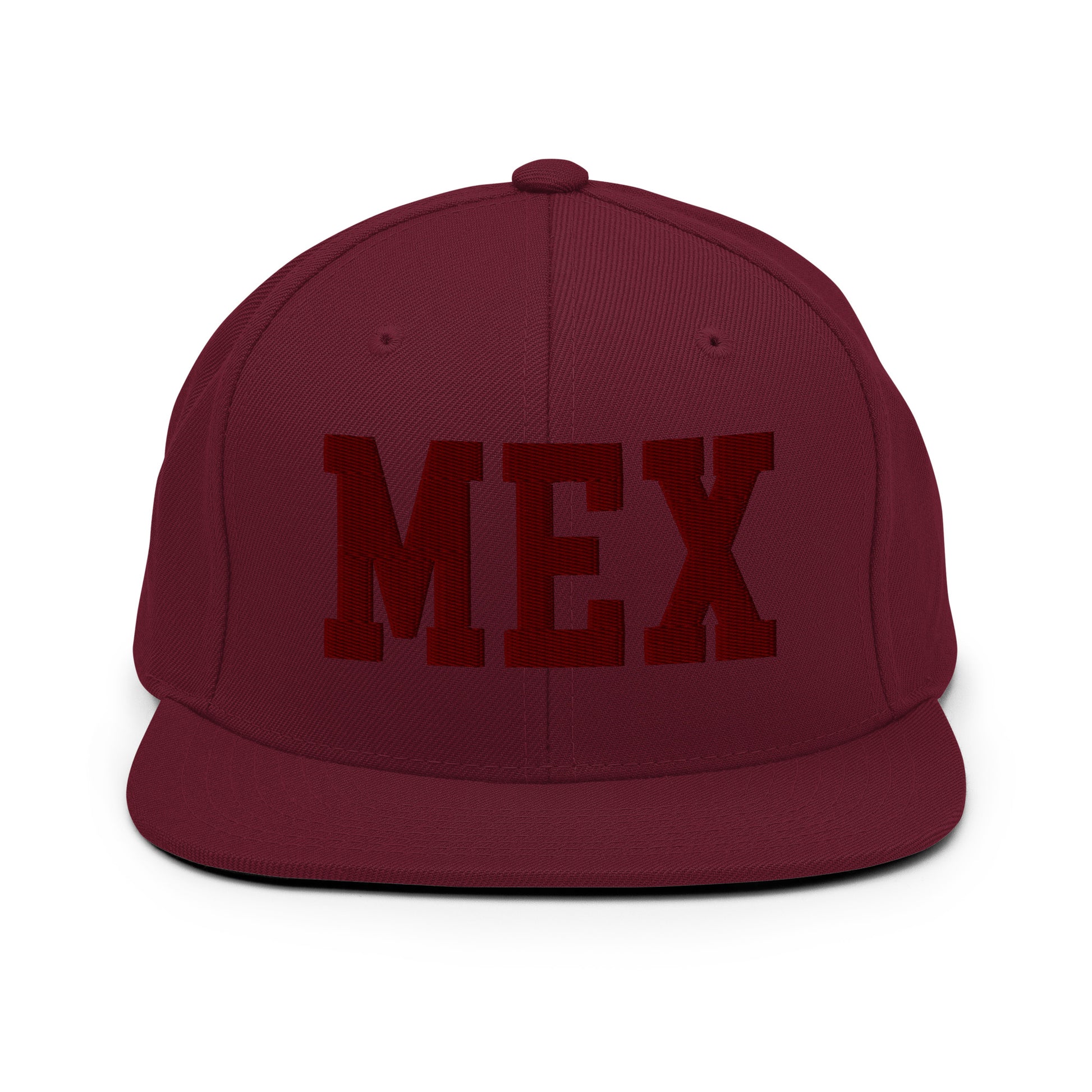 College-Style Snapback Hat • Maroon Embroidery • MEX Mexico City • YHM Designs - Image 07