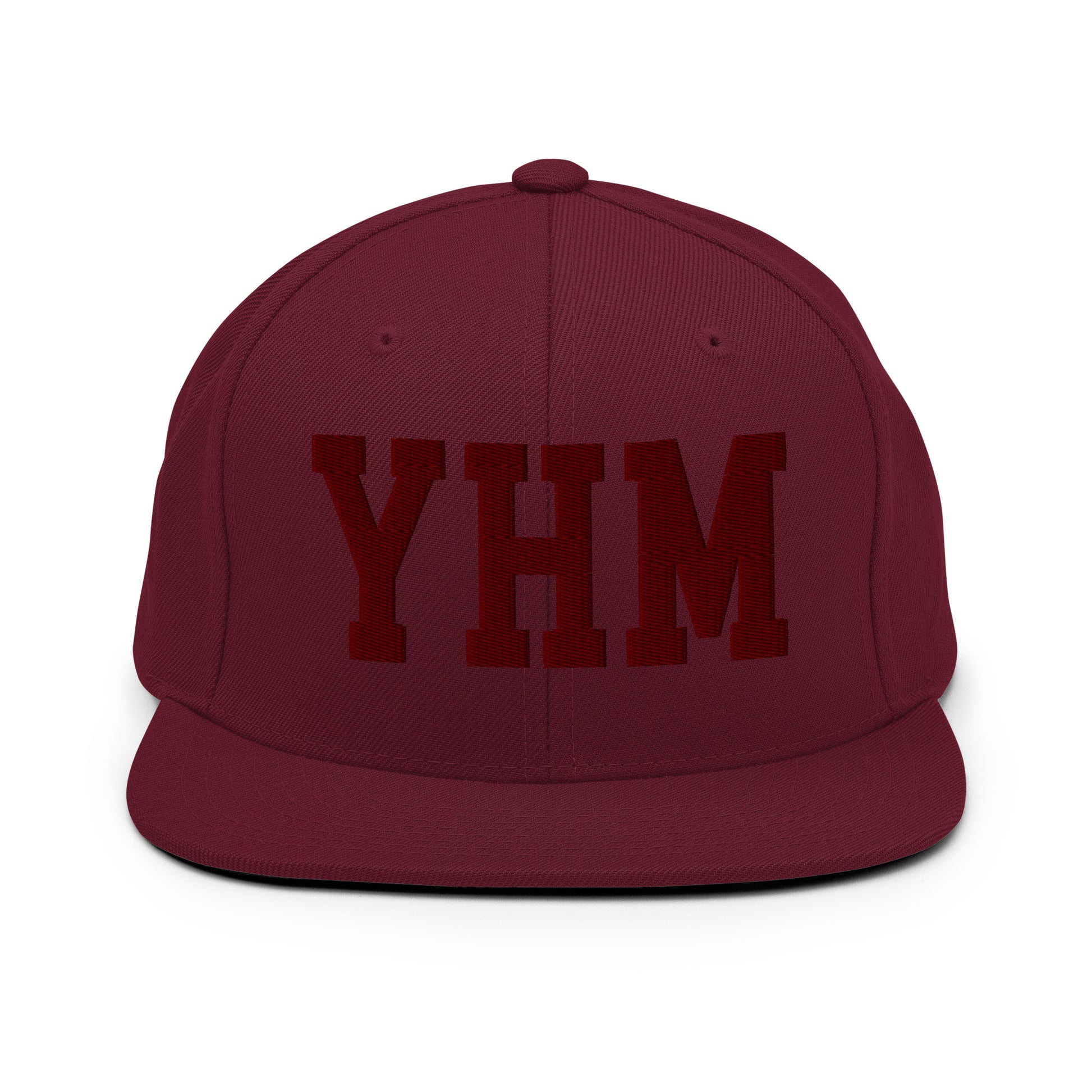 College-Style Snapback Hat • Maroon Embroidery • YHM Hamilton • YHM Designs - Image 07